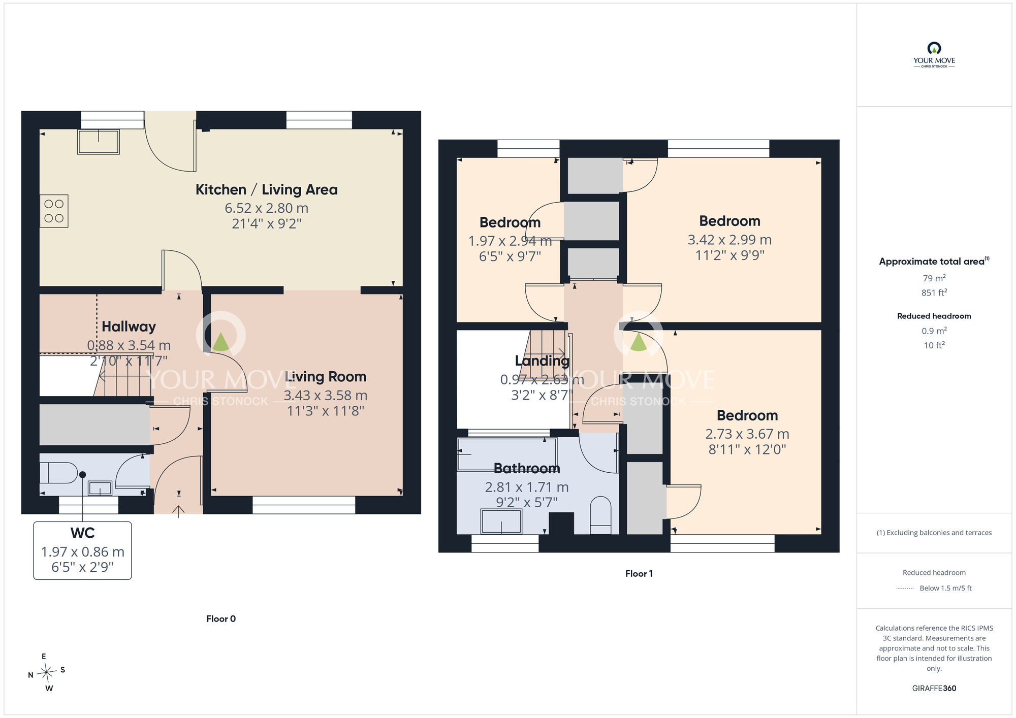 Floorplan of 3 bedroom Mid Terrace House for sale, Cragside, Chester Le Street, Durham, DH2