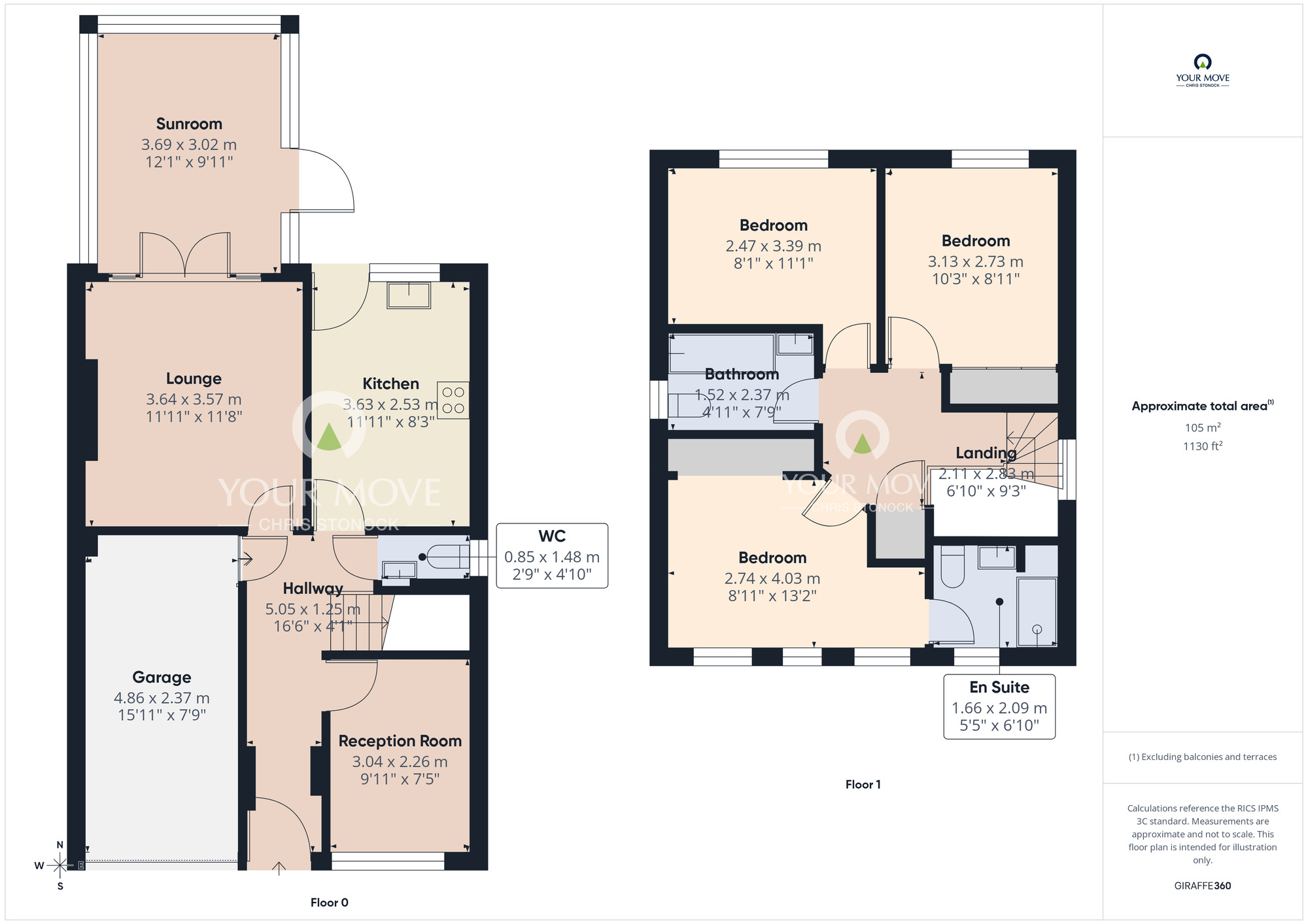 Floorplan of 3 bedroom Detached House for sale, Shillmoor Close, Chester Le Street, DH2