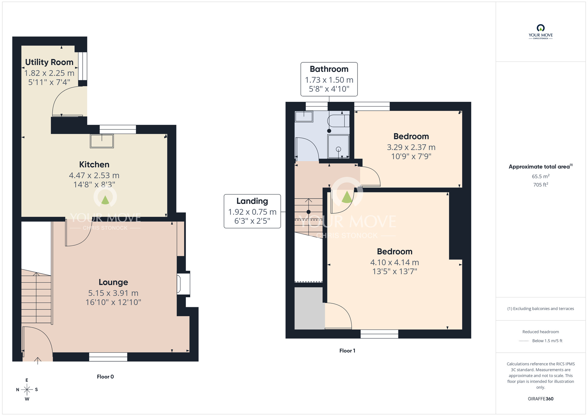 Floorplan of 2 bedroom Mid Terrace House to rent, Roseberry Street, Beamish, Durham, DH9