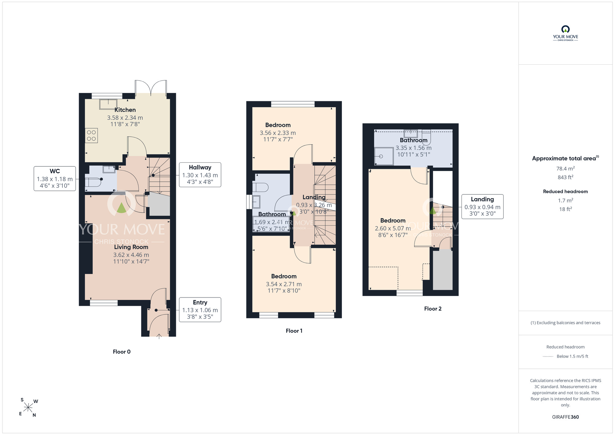 Floorplan of 3 bedroom Semi Detached House for sale, Ripley Close, Ouston, Durham, DH2