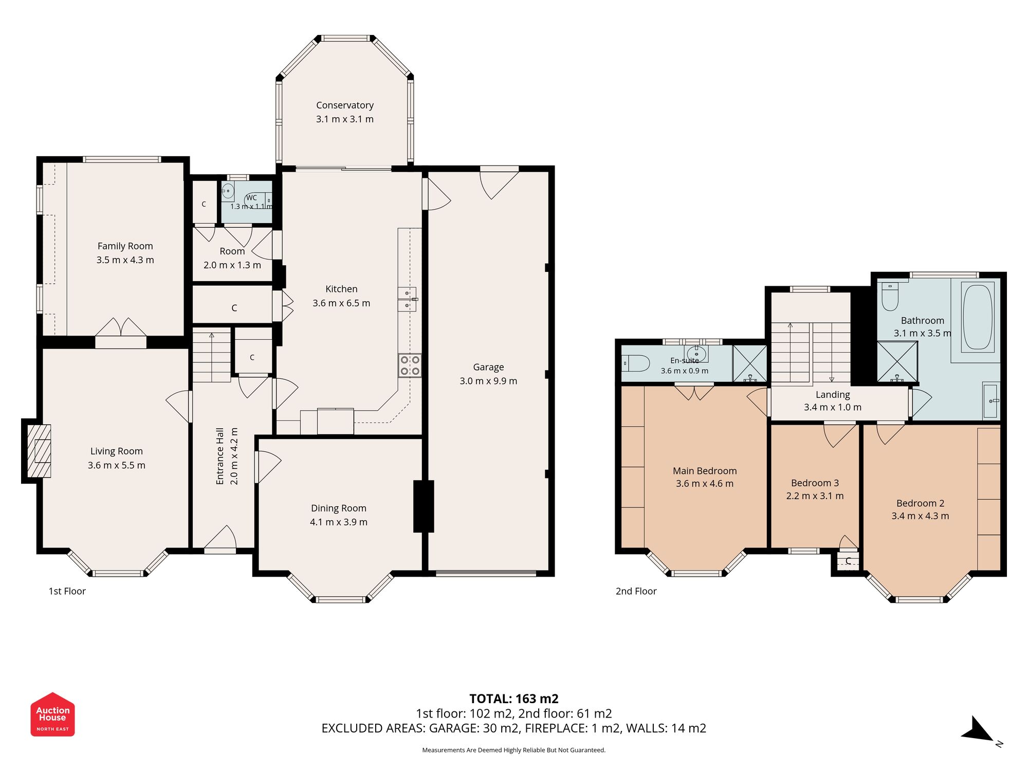 Floorplan of 3 bedroom Detached House for sale, Waldridge Road, Chester Le Street, Durham, DH2