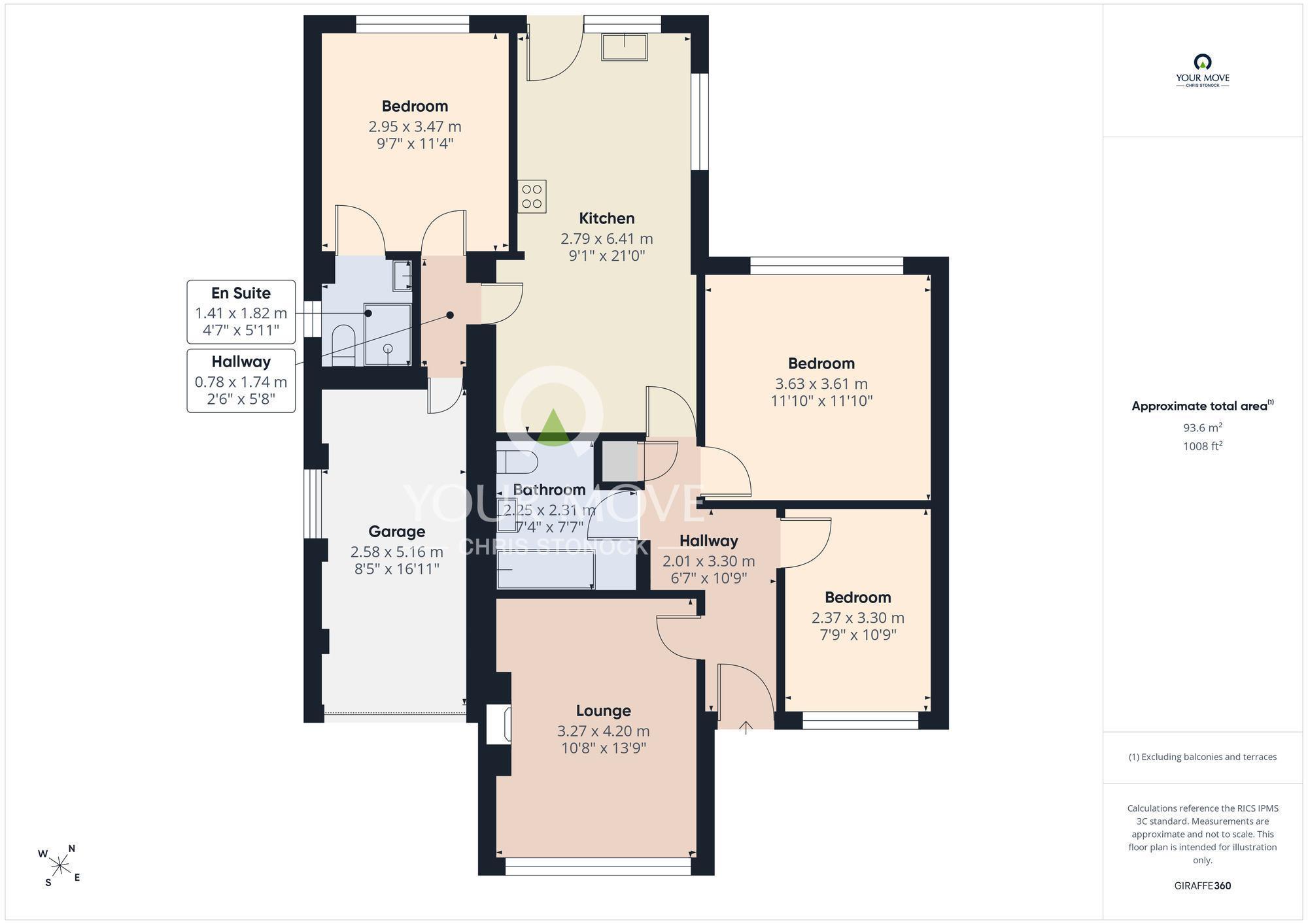 Floorplan of 3 bedroom Semi Detached Bungalow for sale, Elmway, Chester Le Street, Durham, DH2