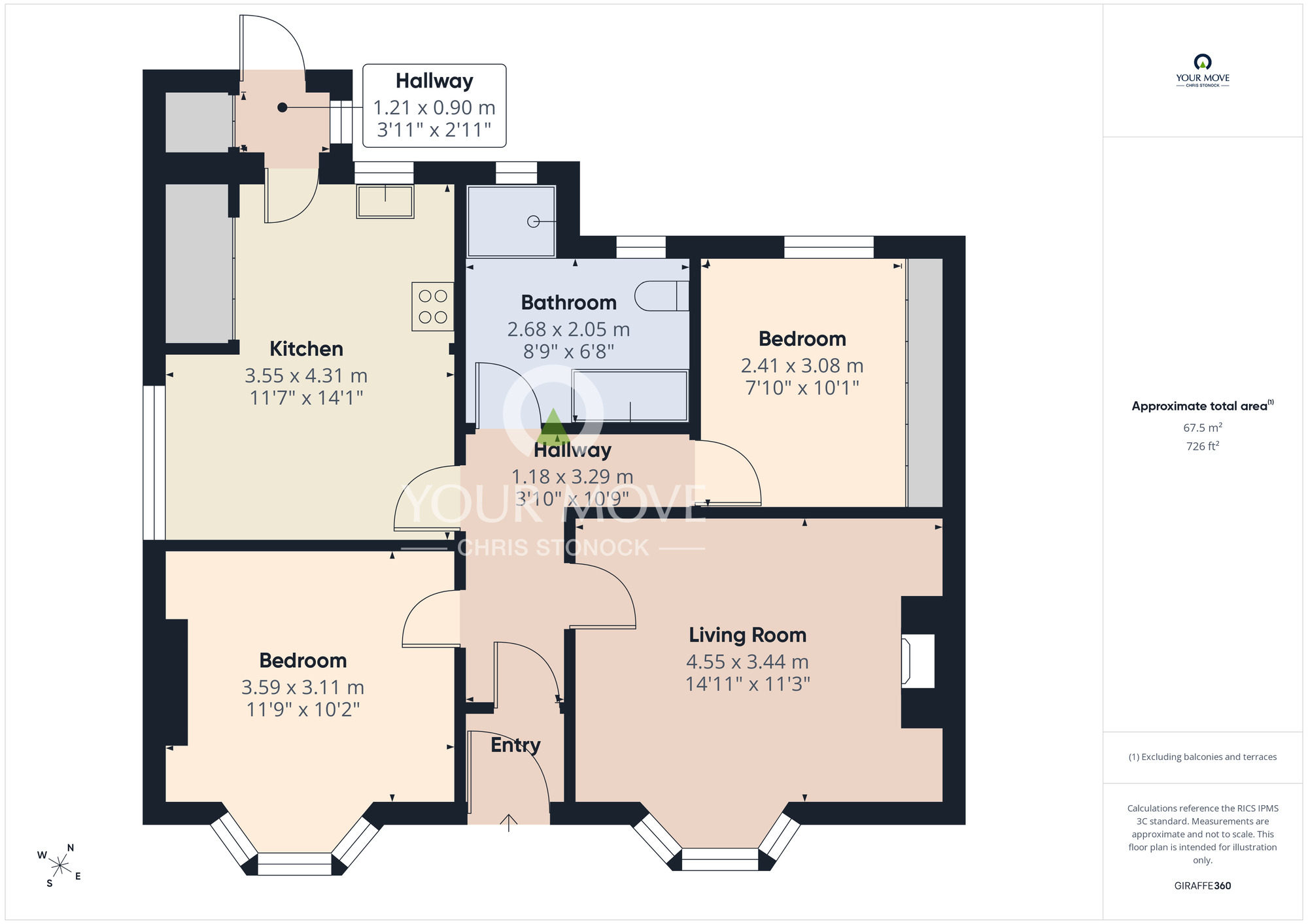 Floorplan of 2 bedroom Detached Bungalow for sale, South View, Pelton, Durham, DH2
