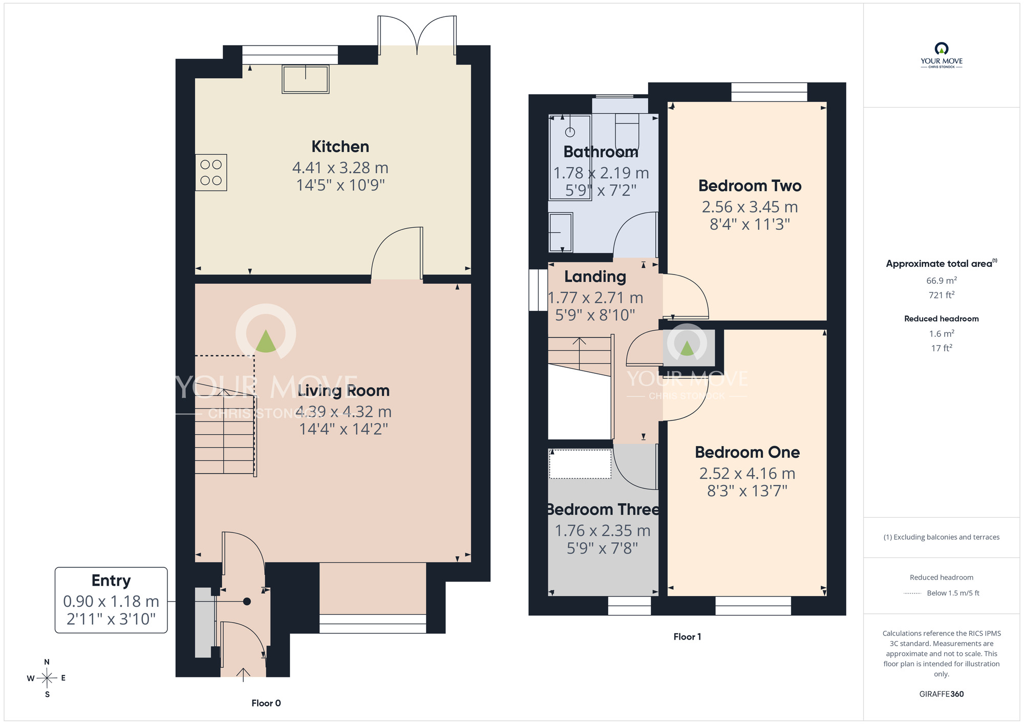 Floorplan of 3 bedroom Detached House for sale, Fieldfare Close, Washington, Tyne and Wear, NE38