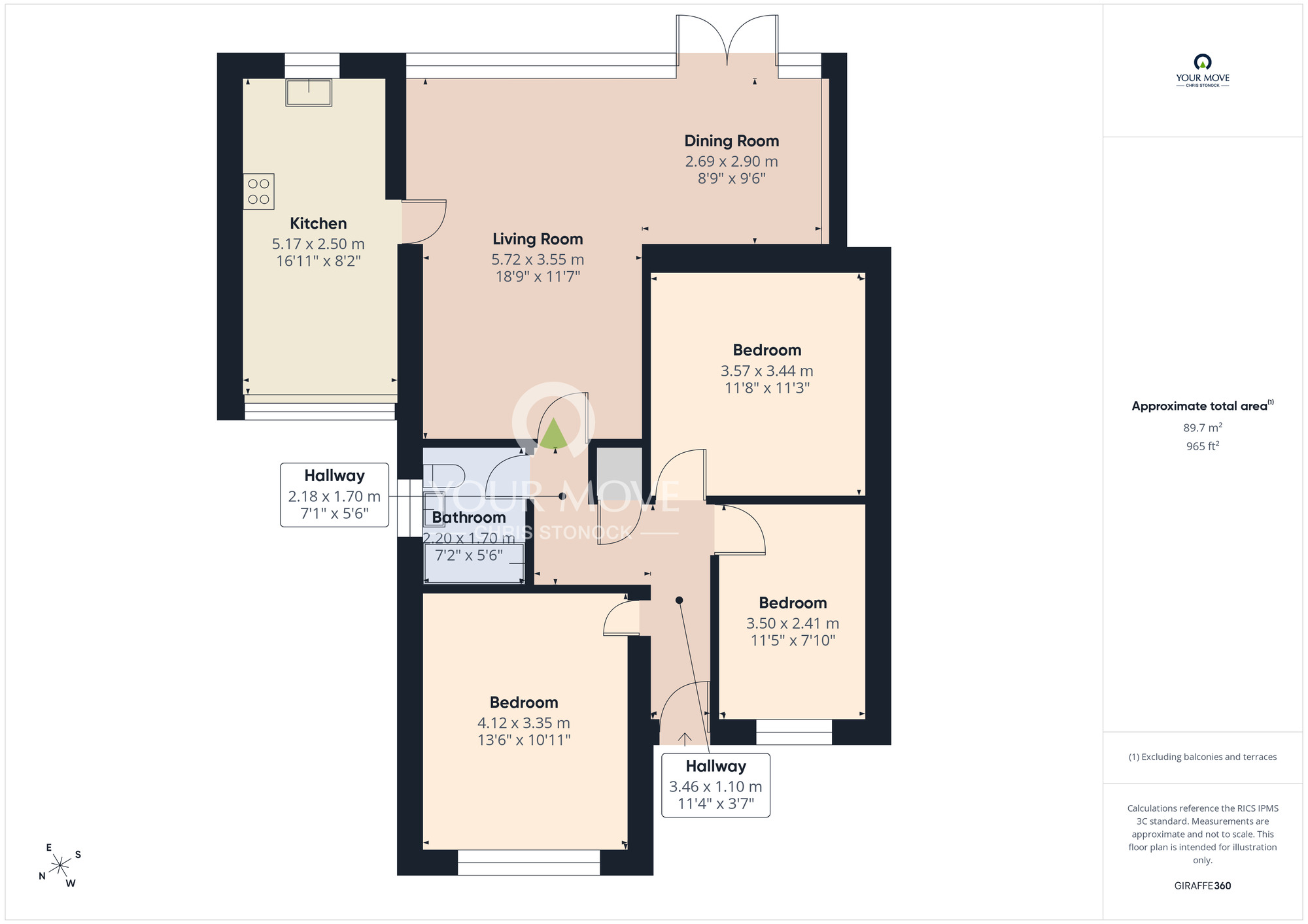 Floorplan of 3 bedroom Semi Detached Bungalow for sale, Carlton Close, Ouston, Durham, DH2