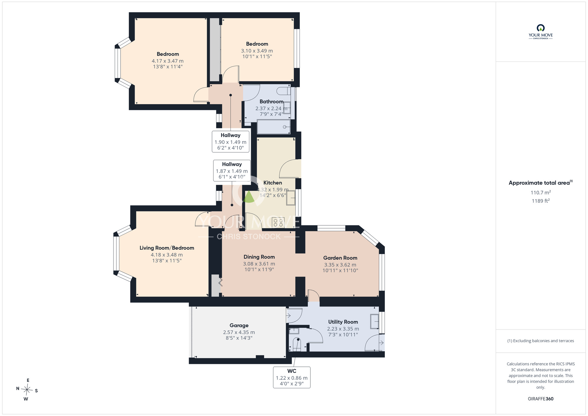 Floorplan of 3 bedroom Detached Bungalow for sale, Low Flatts Road, Chester Le Street, Durham, DH3