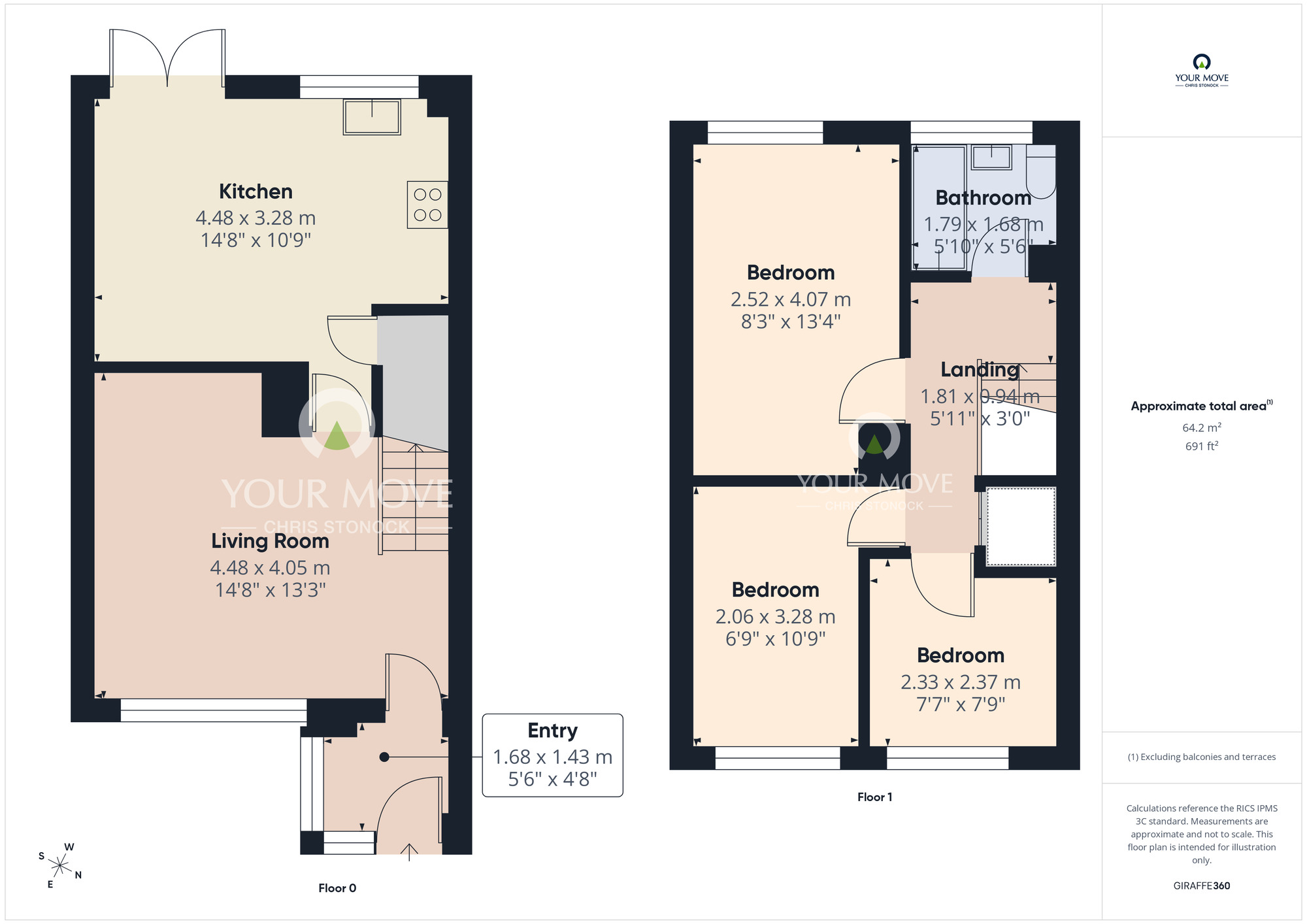 Floorplan of 3 bedroom Mid Terrace House for sale, Netherton Close, Chester Le Street, Durham, DH2