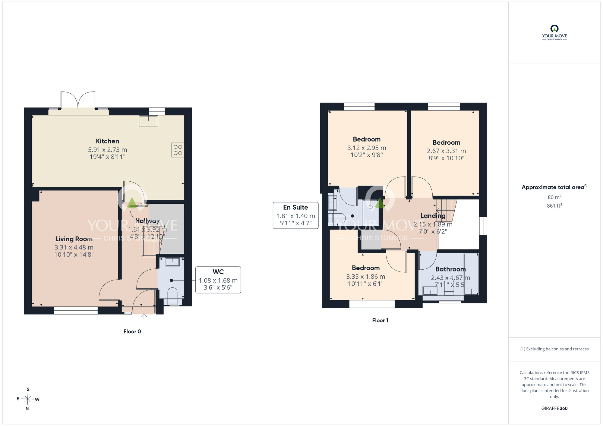 Floorplan of 3 bedroom Detached House for sale, Tyne Close, Great Lumley, Durham, DH3
