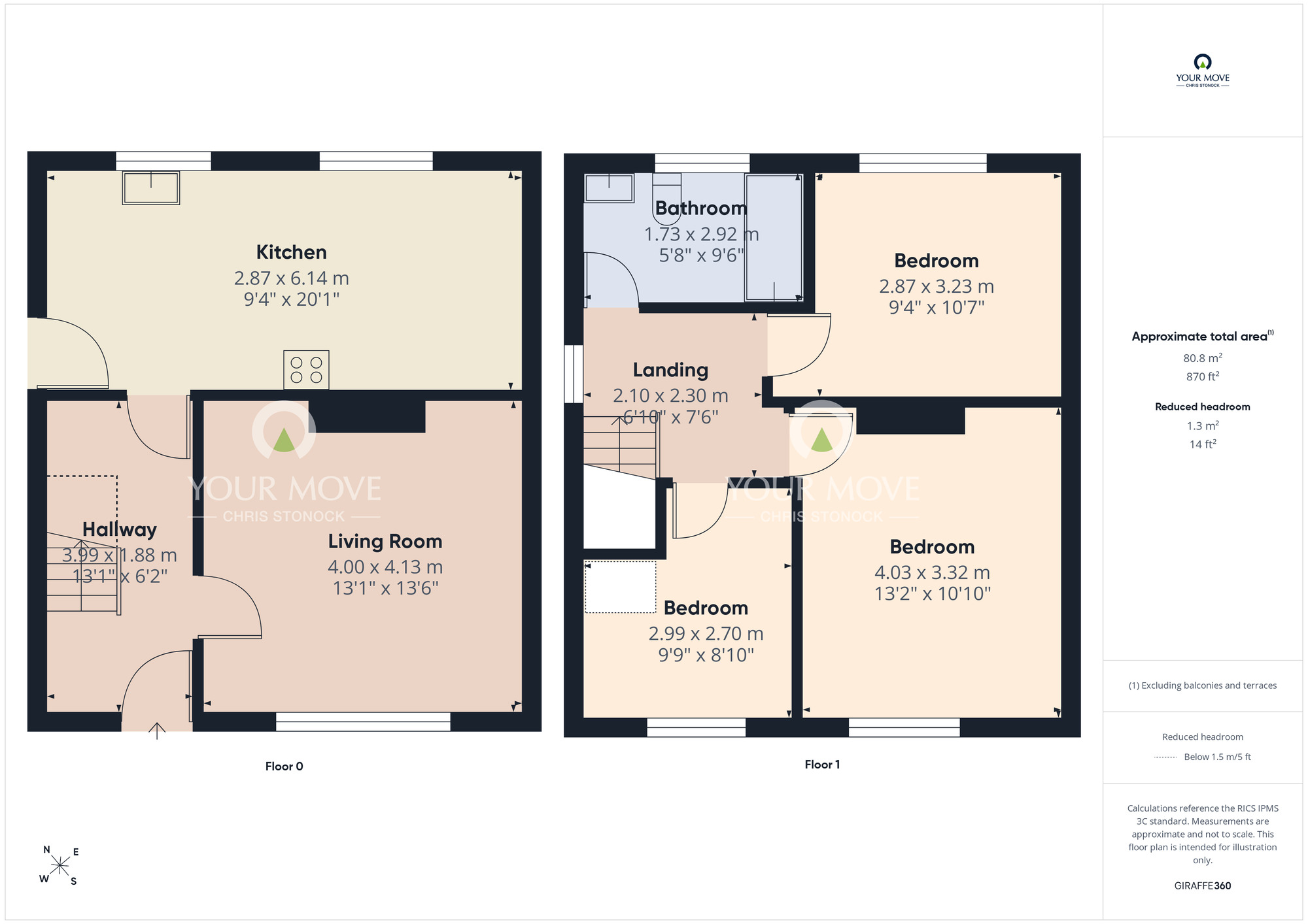 Floorplan of 3 bedroom Semi Detached House for sale, Pelaw Crescent, Chester Le Street, Durham, DH2