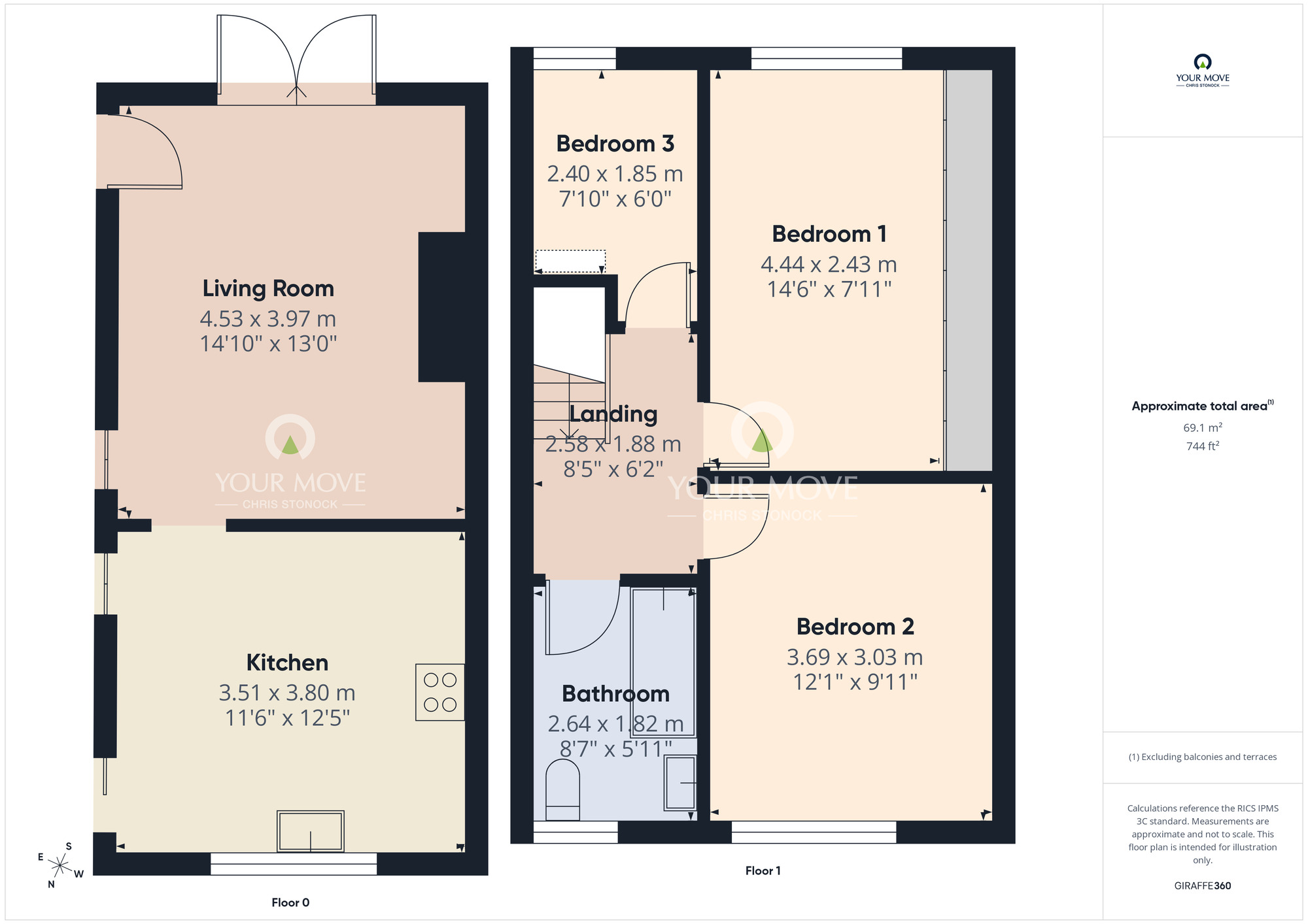 Floorplan of 3 bedroom Mid Terrace House for sale, Pensher View, Sulgrave, Sunderland,, NE37