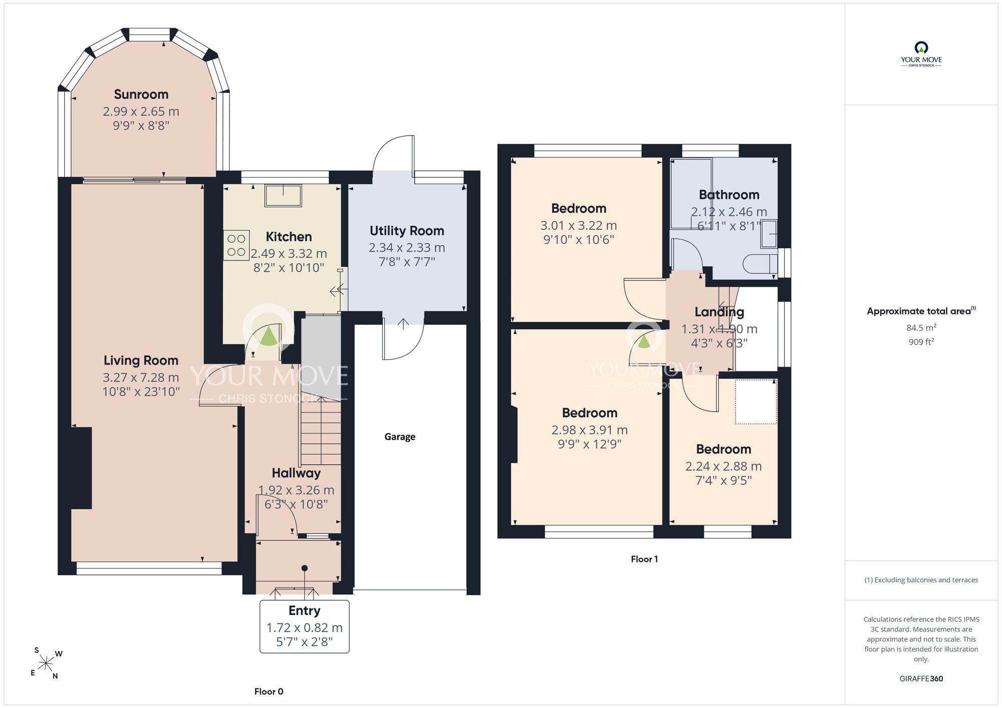 Floorplan of 3 bedroom Semi Detached House for sale, North Dene, Birtley, Tyne and Wear, DH3