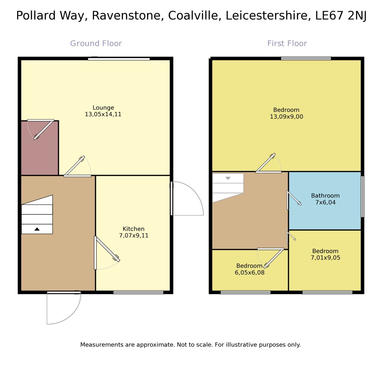 Floorplan of 3 bedroom Semi Detached House to rent, Pollard Way, Ravenstone, Leicestershire, LE67