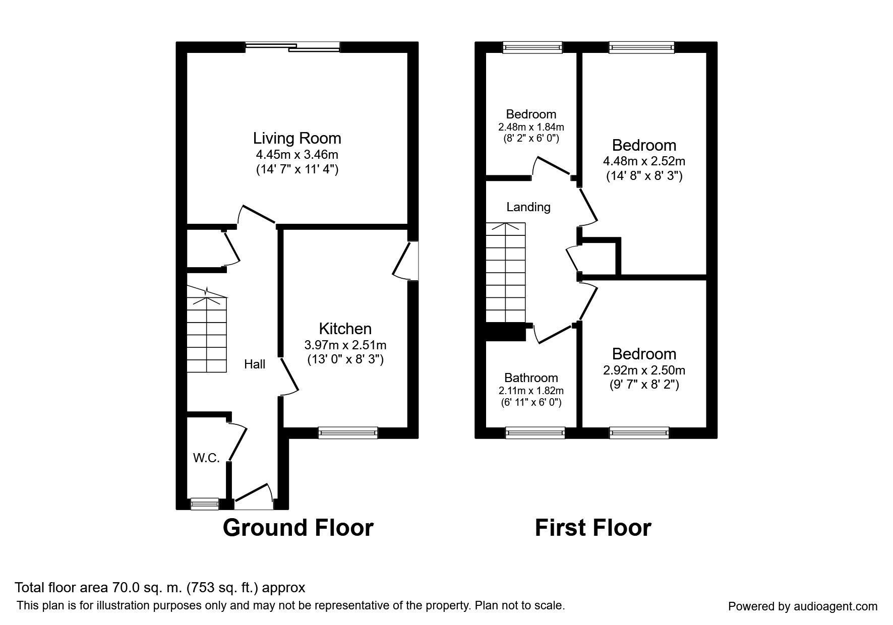 Floorplan of 3 bedroom Detached House to rent, Daisy Close, Coalville, Leicestershire, LE67