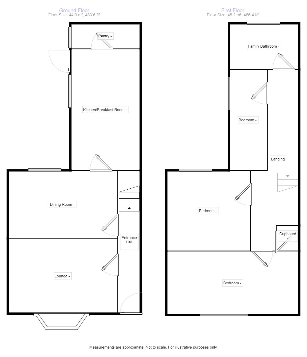 Floorplan of 3 bedroom Mid Terrace House to rent, Bakewell Street, Coalville, Leicestershire, LE67