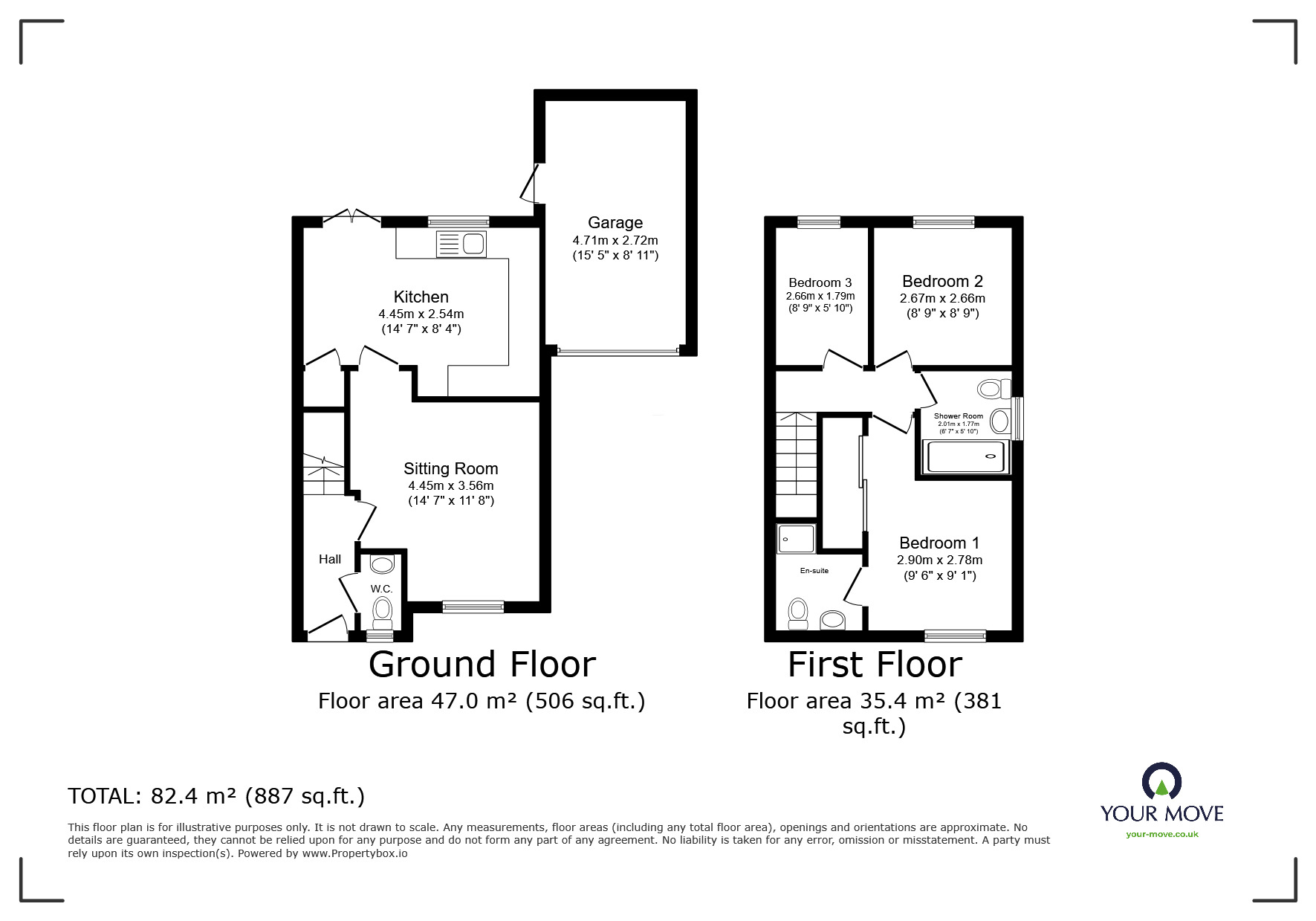 Floorplan of 3 bedroom Semi Detached House for sale, Howden Close, Bagworth, Leicestershire, LE67