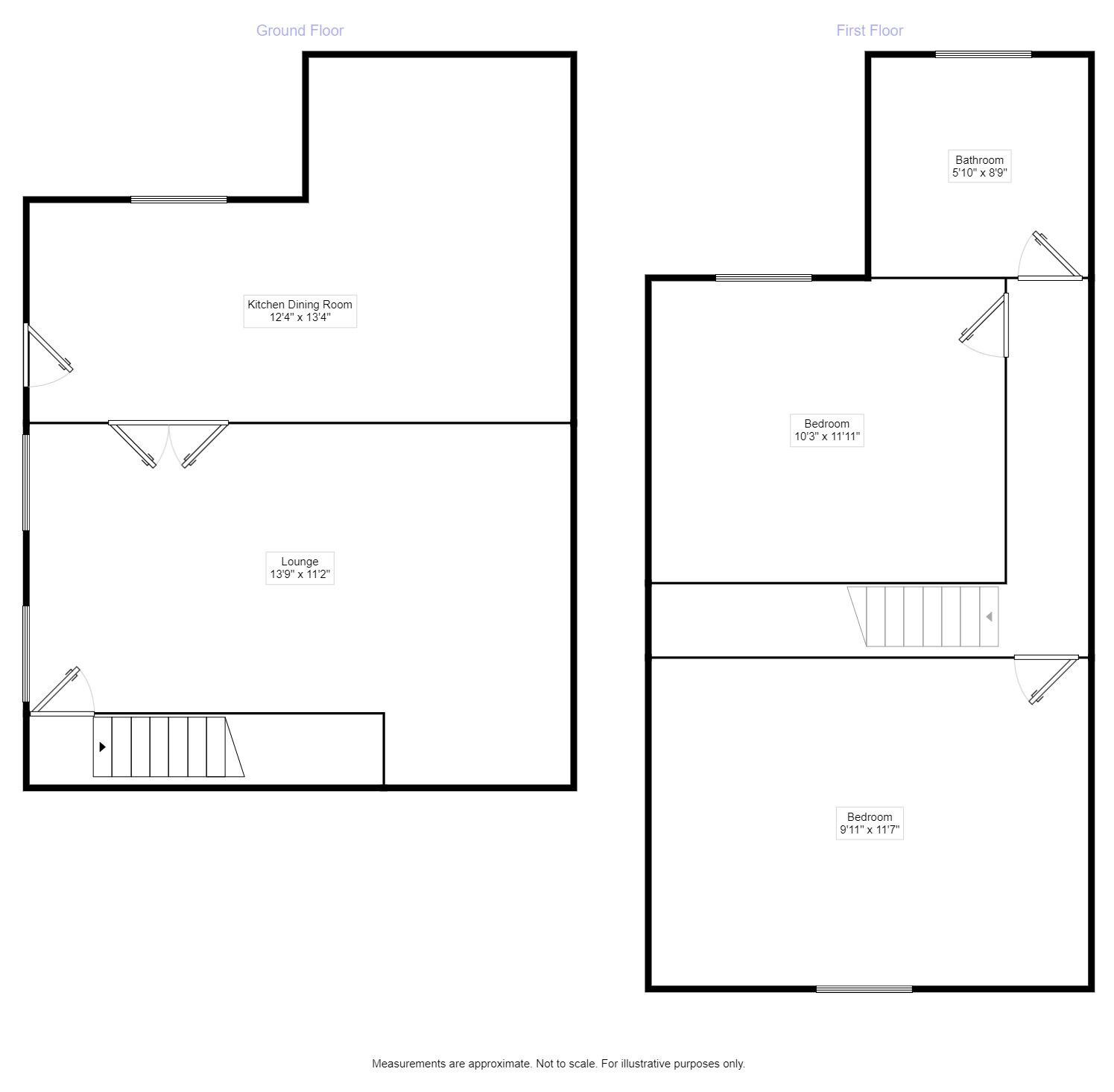 Floorplan of 2 bedroom End Terrace House to rent, Whitehill Road, Ellistown, Leicestershire, LE67