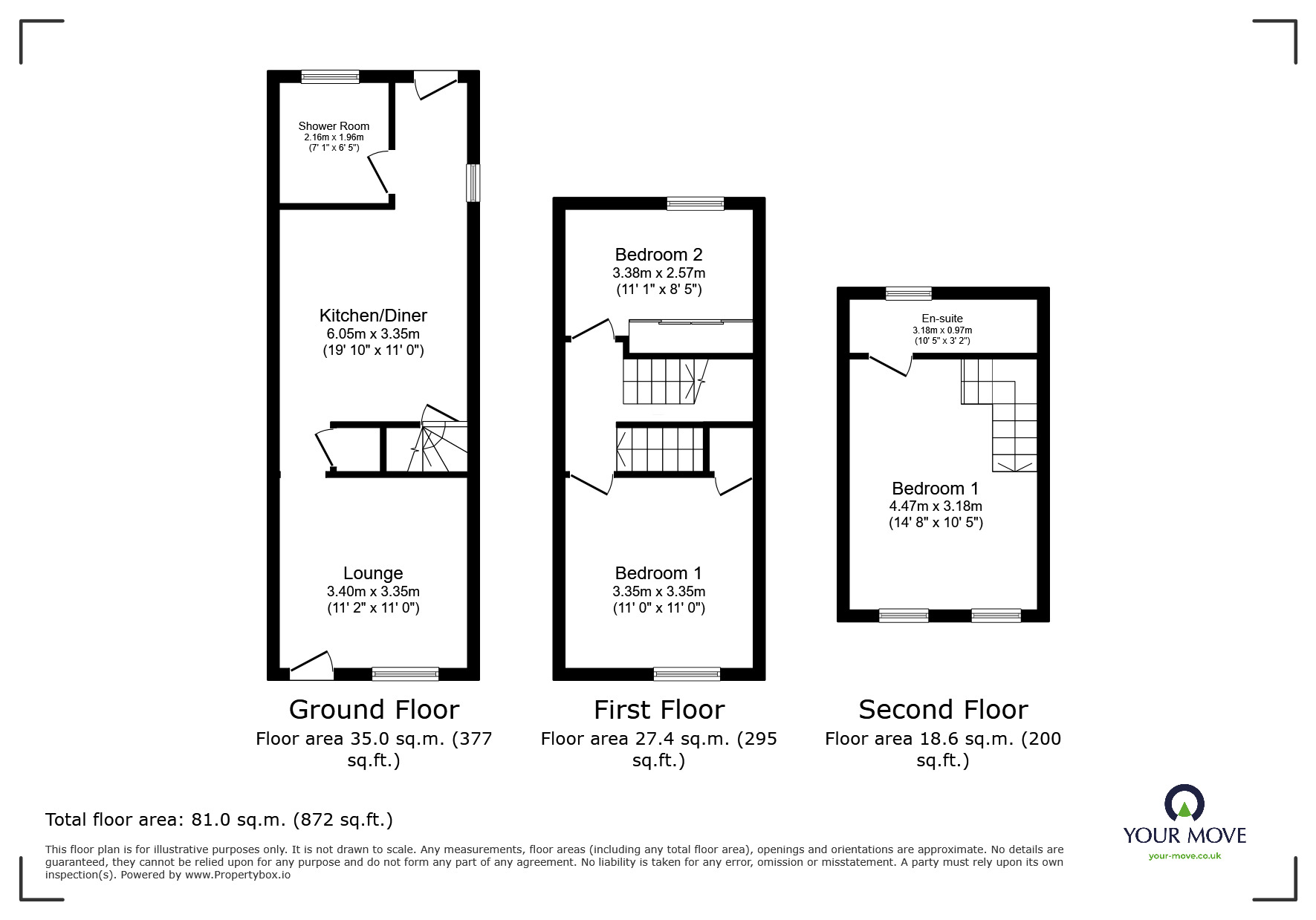 Floorplan of 3 bedroom End Terrace House to rent, Leicester Road, Ibstock, North West Leicestersh, LE67