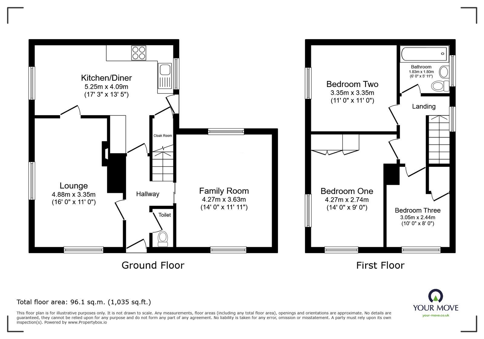 Floorplan of 3 bedroom Semi Detached House for sale, Valley Road, Ibstock, Leicestershire, LE67