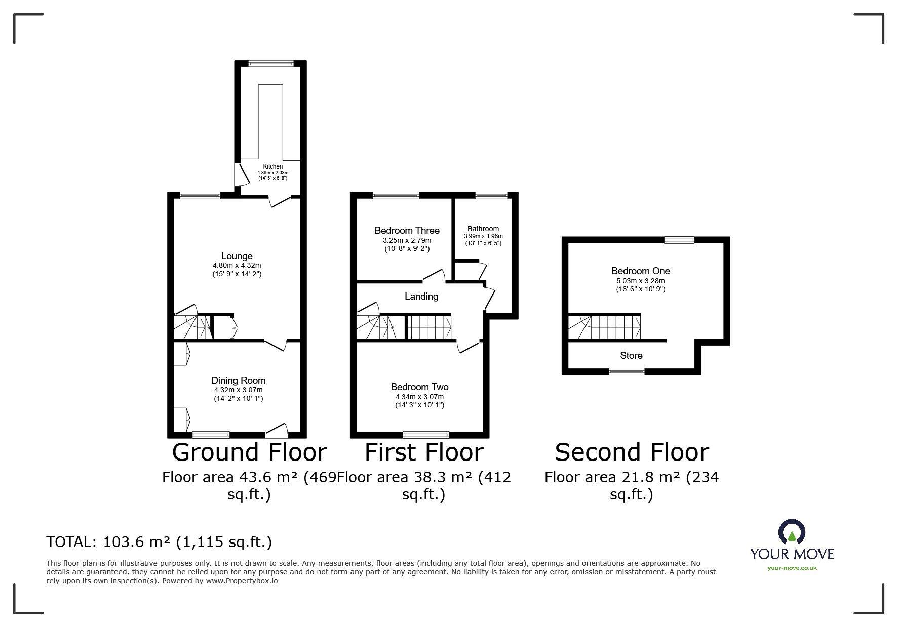Floorplan of 3 bedroom Mid Terrace House for sale, Berrisford Street, Coalville, Leicestershire, LE67