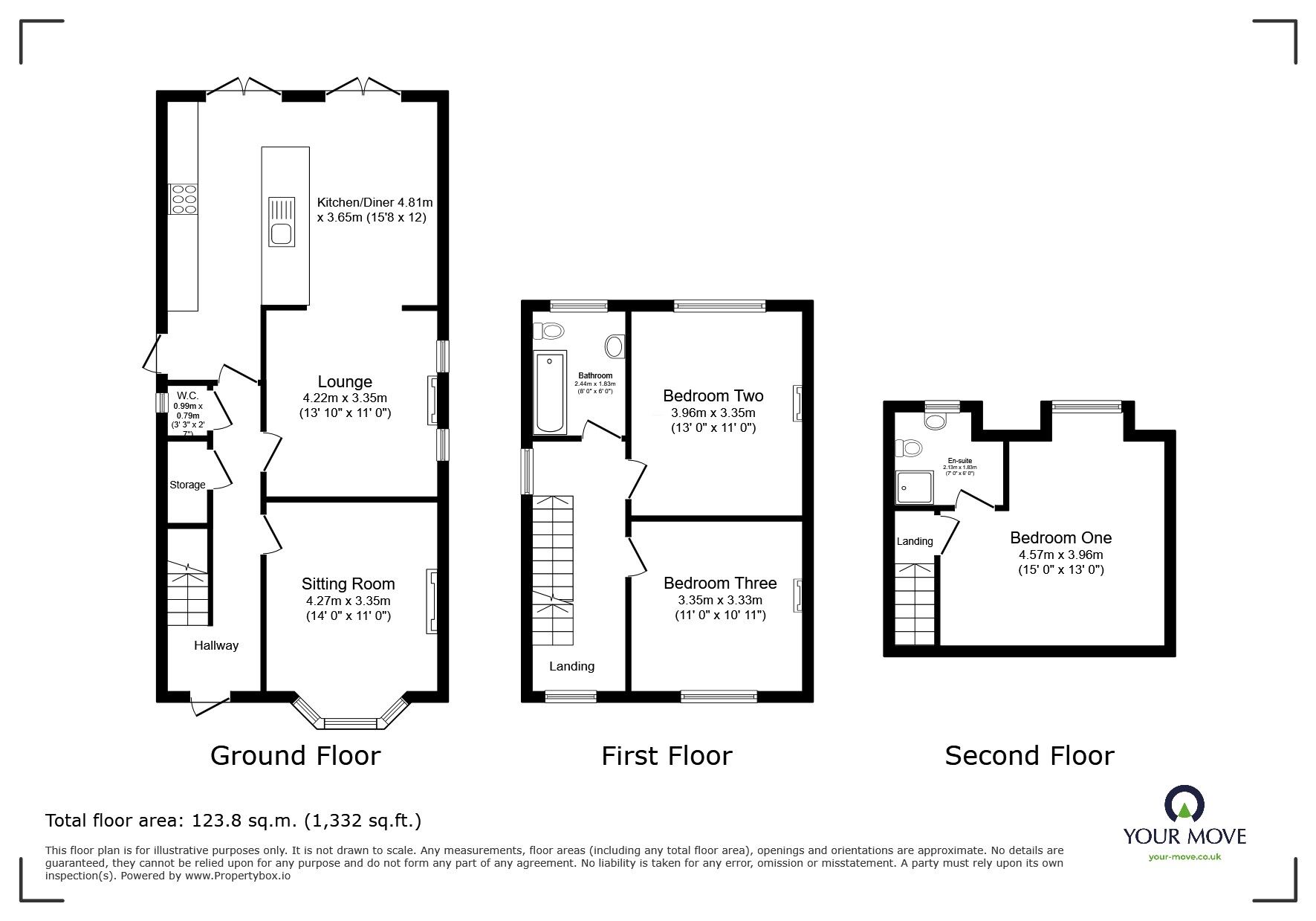Floorplan of 3 bedroom Detached House for sale, Forest Road, Coalville, Leicestershire, LE67