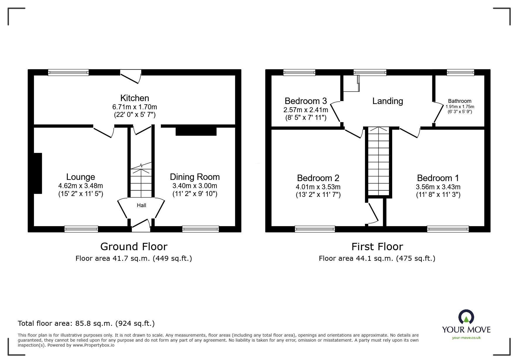 Floorplan of 3 bedroom Semi Detached House to rent, Sparkenhoe Estate, Heather, Leicestershire, LE67
