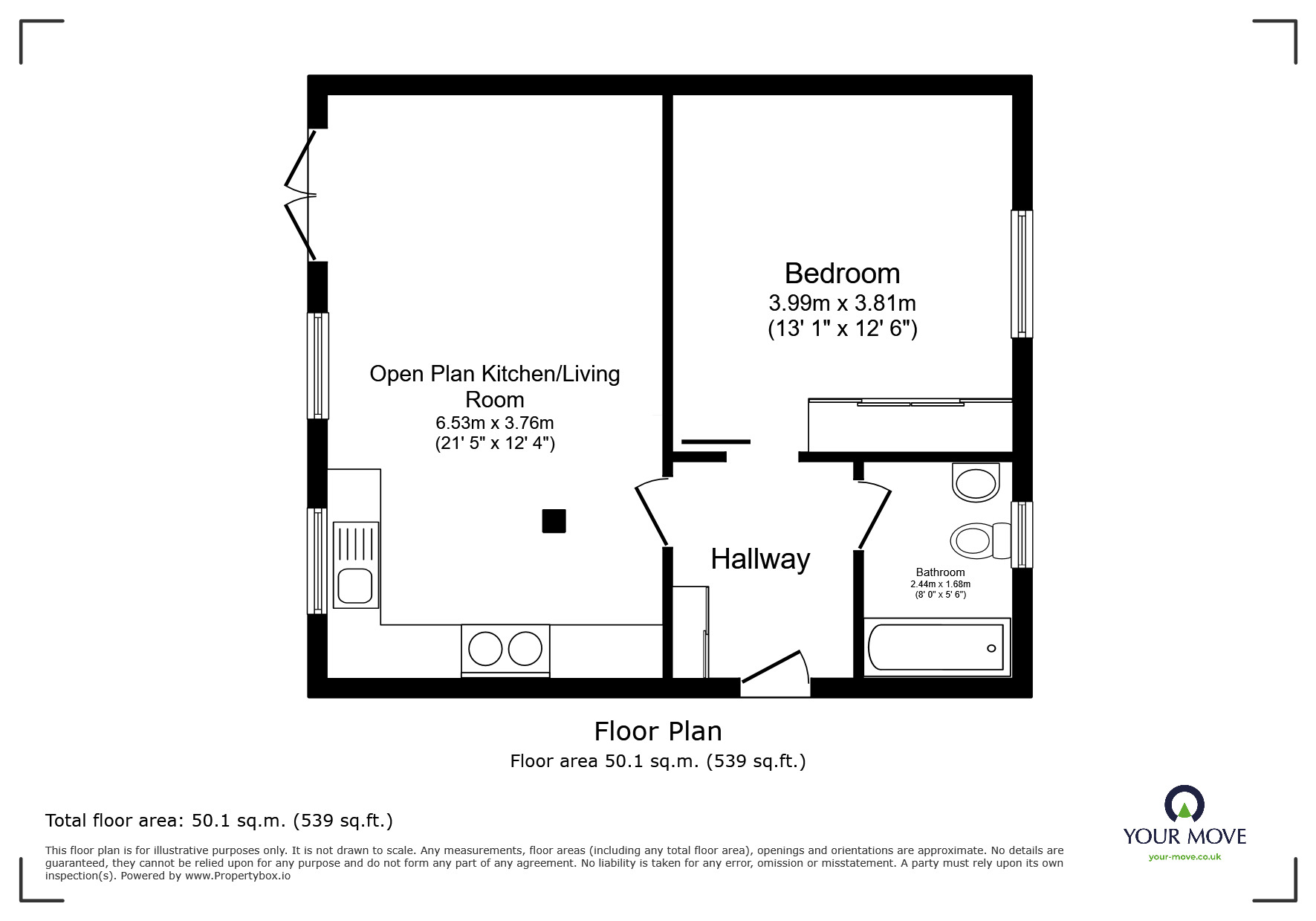 Floorplan of 1 bedroom  Flat for sale, Waterworks Road, Coalville, Leicestershire, LE67