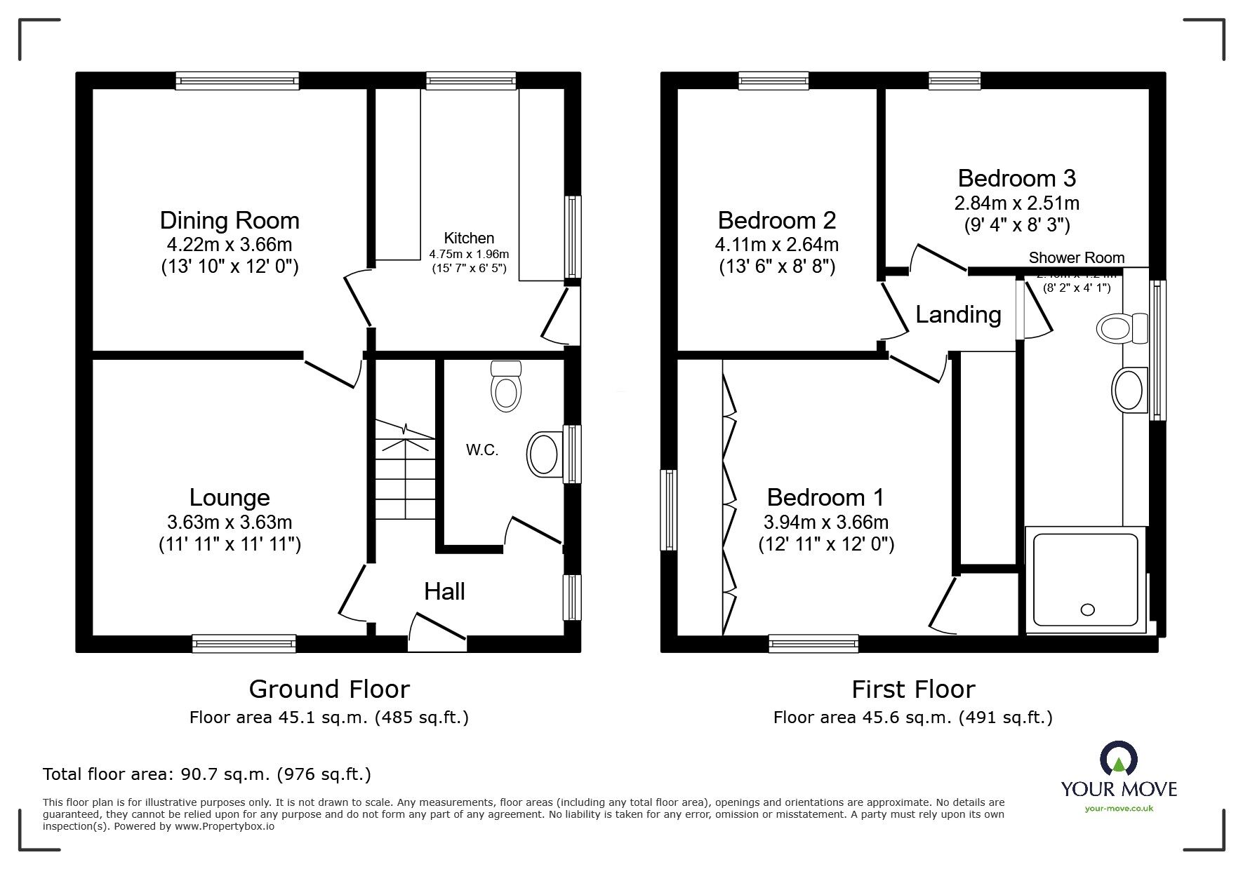Floorplan of 3 bedroom Semi Detached House for sale, Broughton Street, Coalville, Leicestershire, LE67