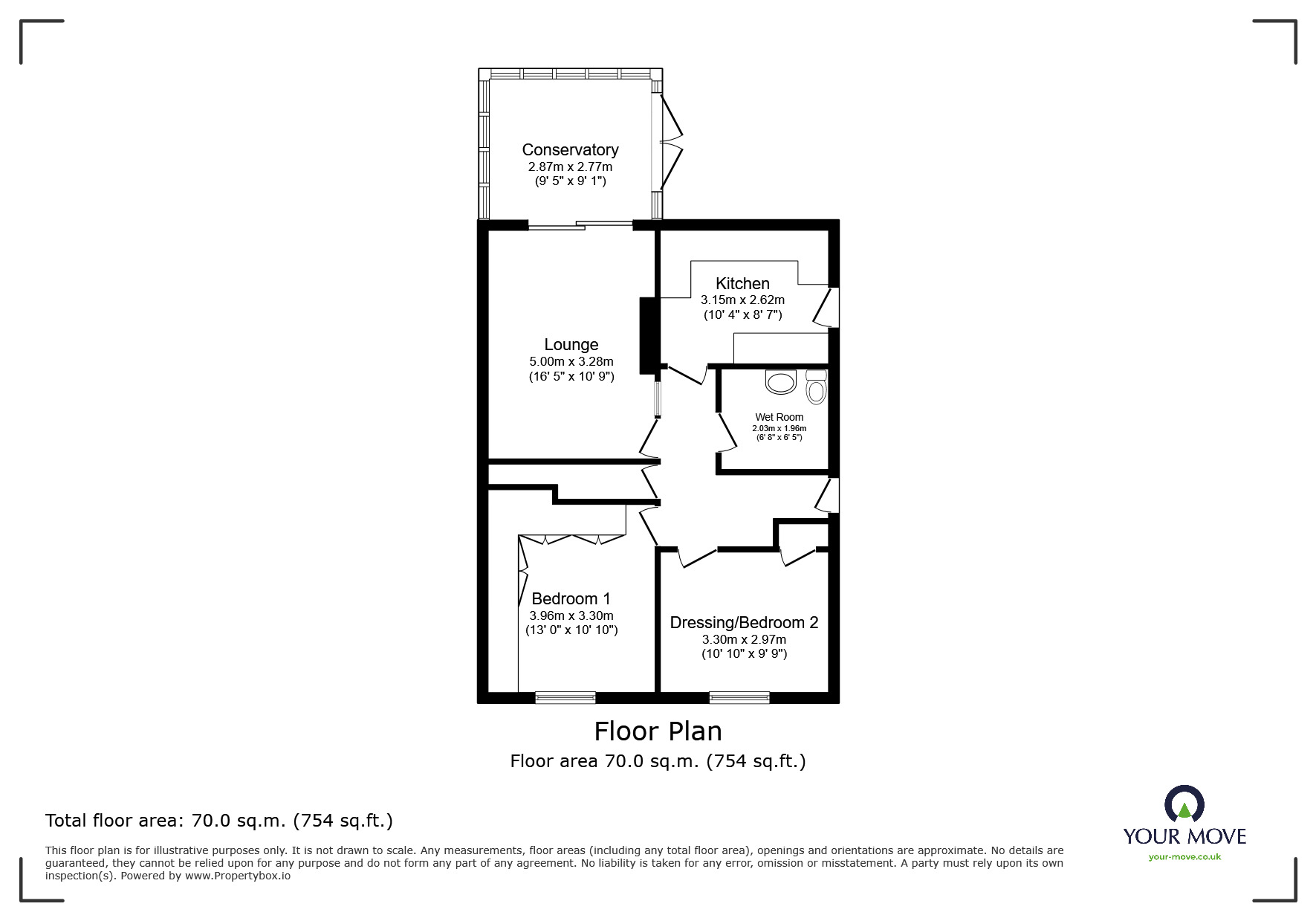 Floorplan of 2 bedroom Detached Bungalow for sale, Tiverton Avenue, Whitwick, Leicestershire, LE67