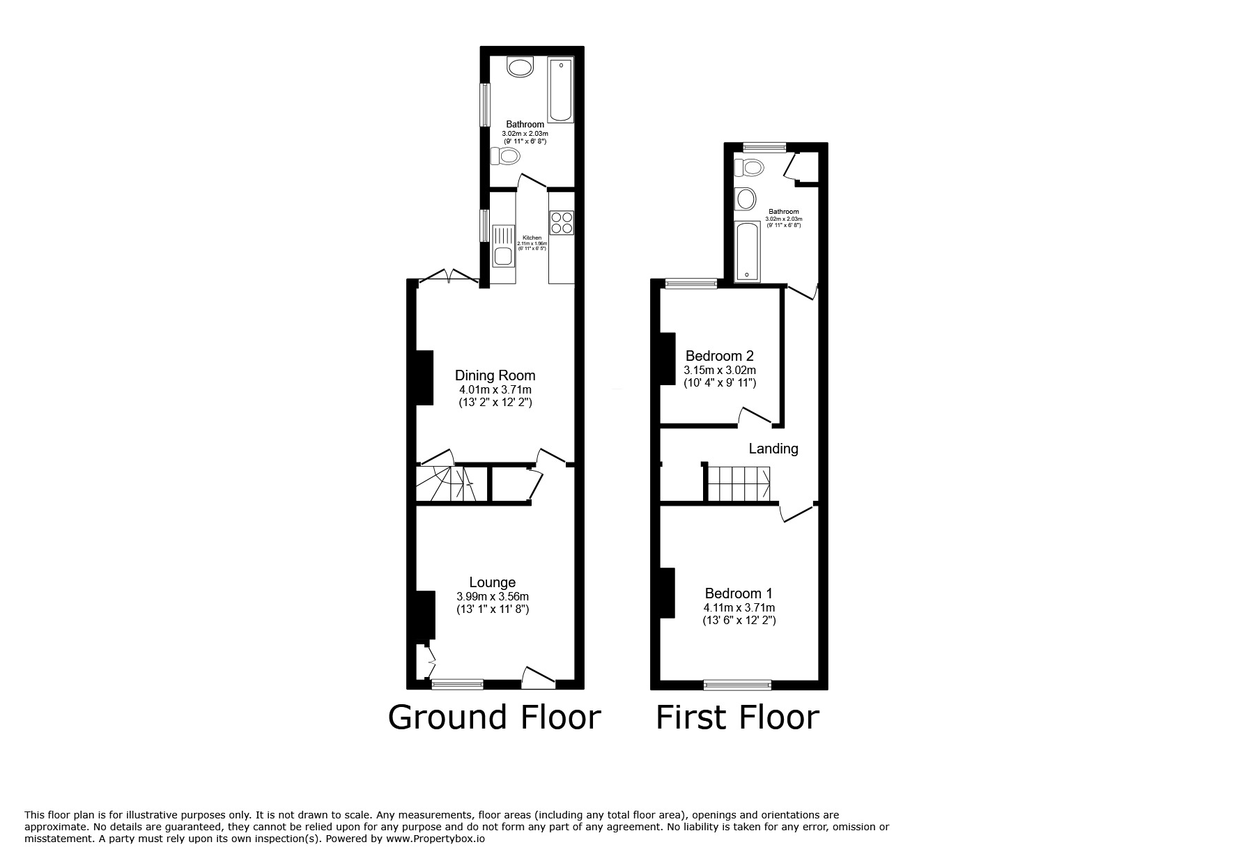 Floorplan of 2 bedroom Mid Terrace House to rent, Pretoria Road, Ibstock, Leicestershire, LE67