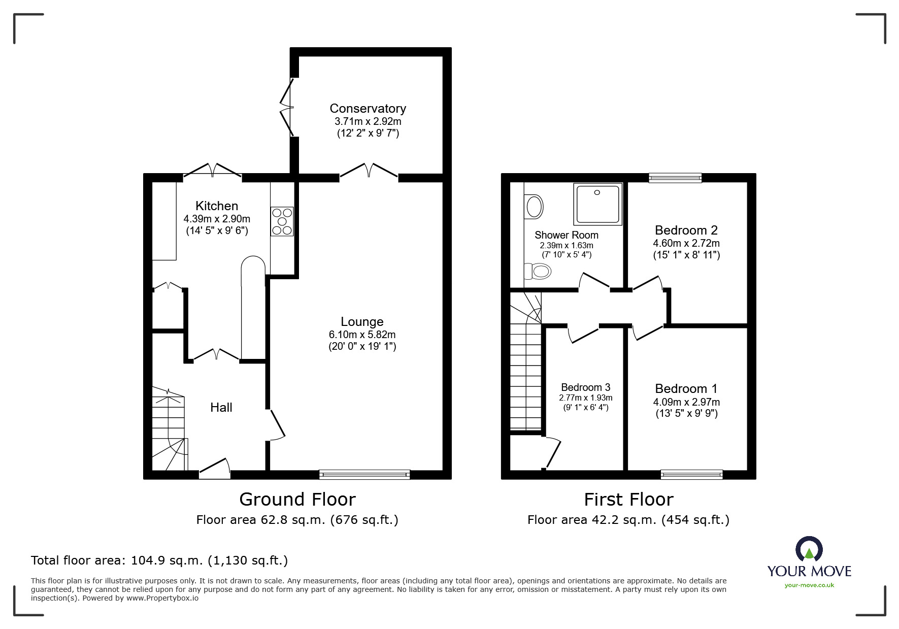 Floorplan of 3 bedroom Semi Detached House for sale, Central Avenue, Ibstock, Leicestershire, LE67