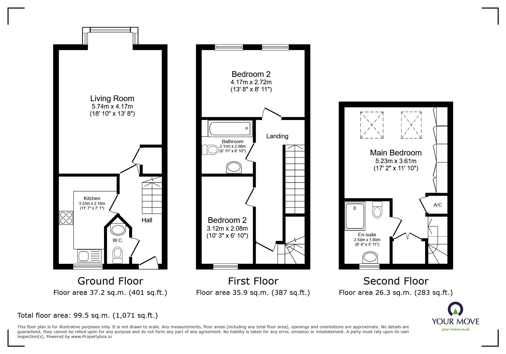 Floorplan of 3 bedroom Mid Terrace House for sale, Chiswell Drive, Coalville, Leicestershire, LE67