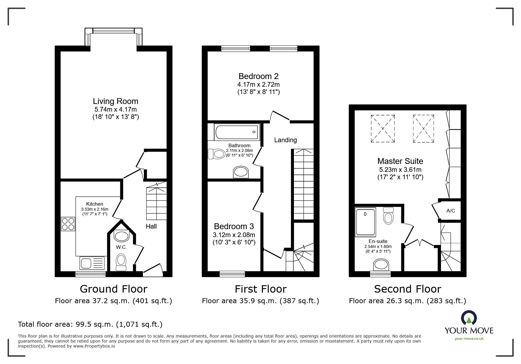 Floorplan of 3 bedroom Mid Terrace House for sale, Chiswell Drive, Coalville, Leicestershire, LE67