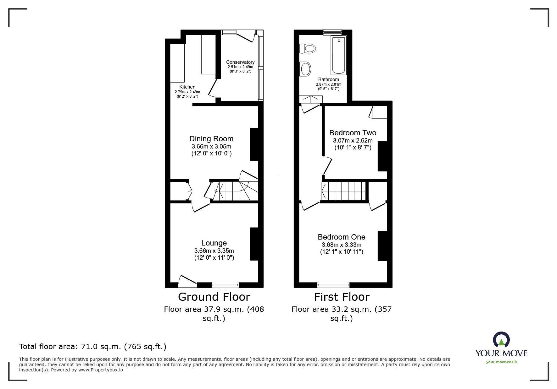 Floorplan of 2 bedroom End Terrace House for sale, Castle Street, Whitwick, Leicestershire, LE67