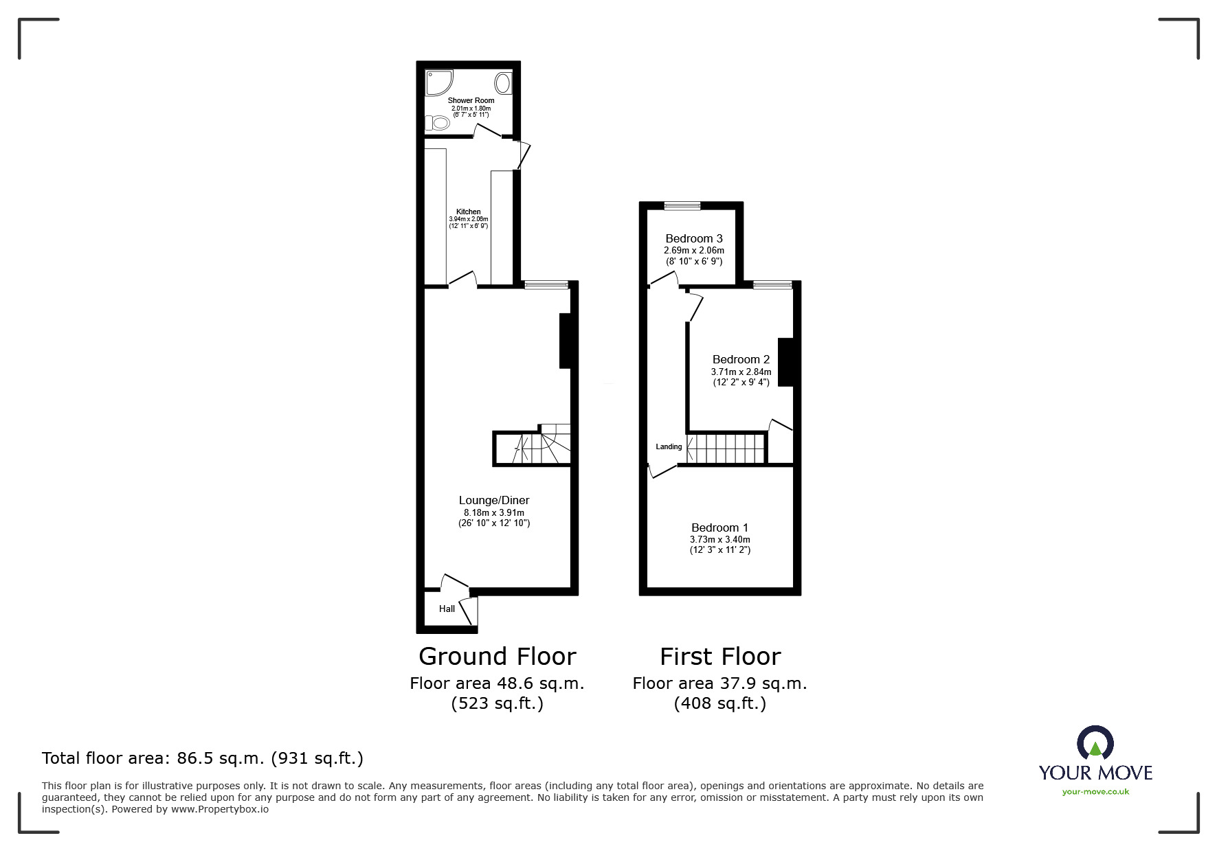 Floorplan of 3 bedroom Semi Detached House for sale, Battram Road, Ellistown, Leicestershire, LE67