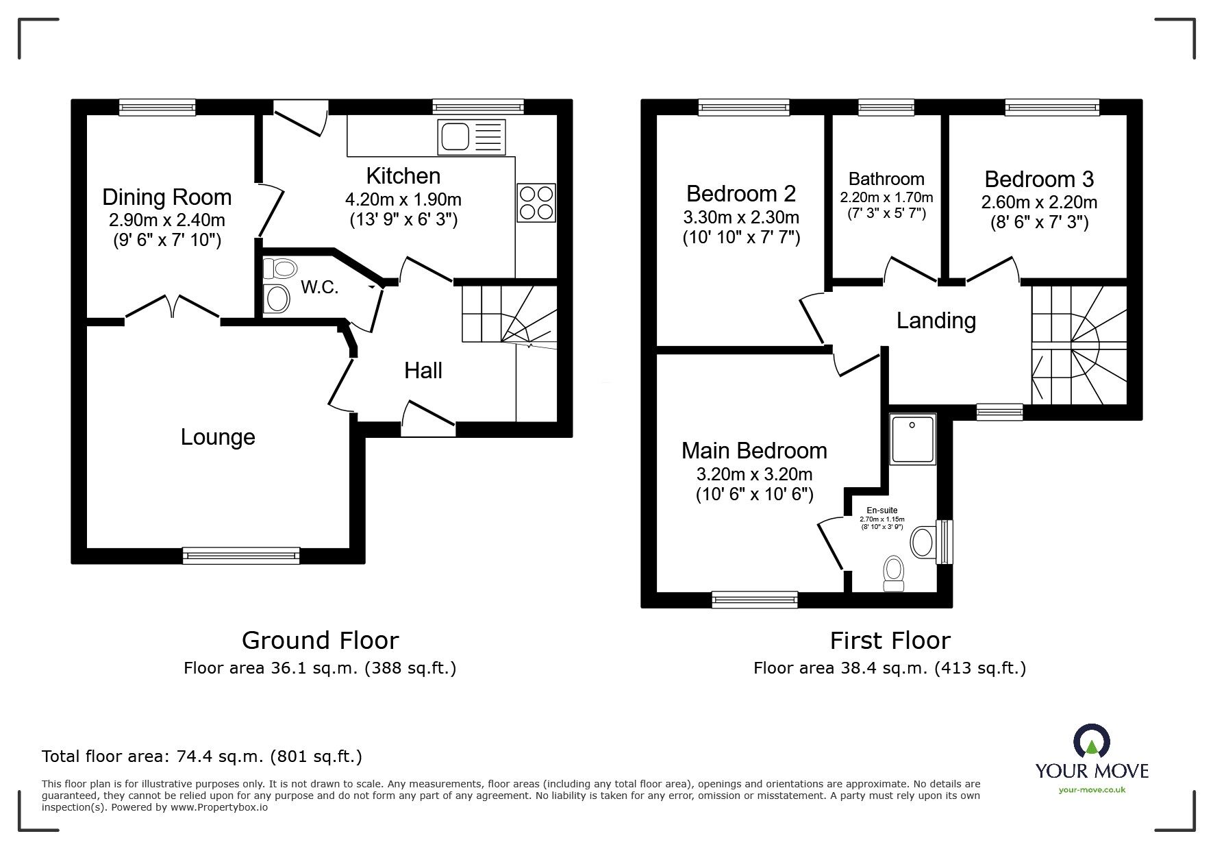 Floorplan of 3 bedroom Semi Detached House for sale, Staples Drive, Coalville, Leicestershire, LE67