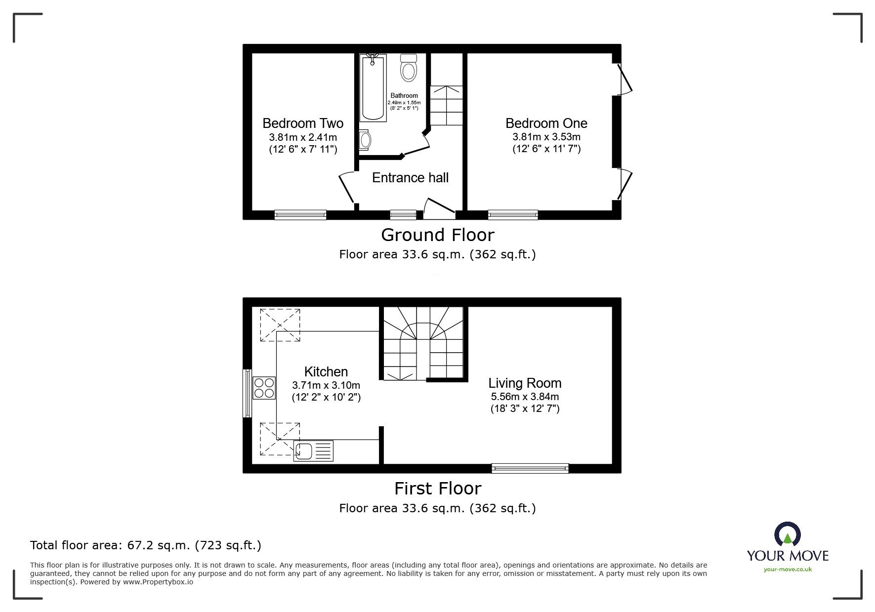 Floorplan of 2 bedroom Link Detached House for sale, The Nook, Markfield, Leicestershire, LE67