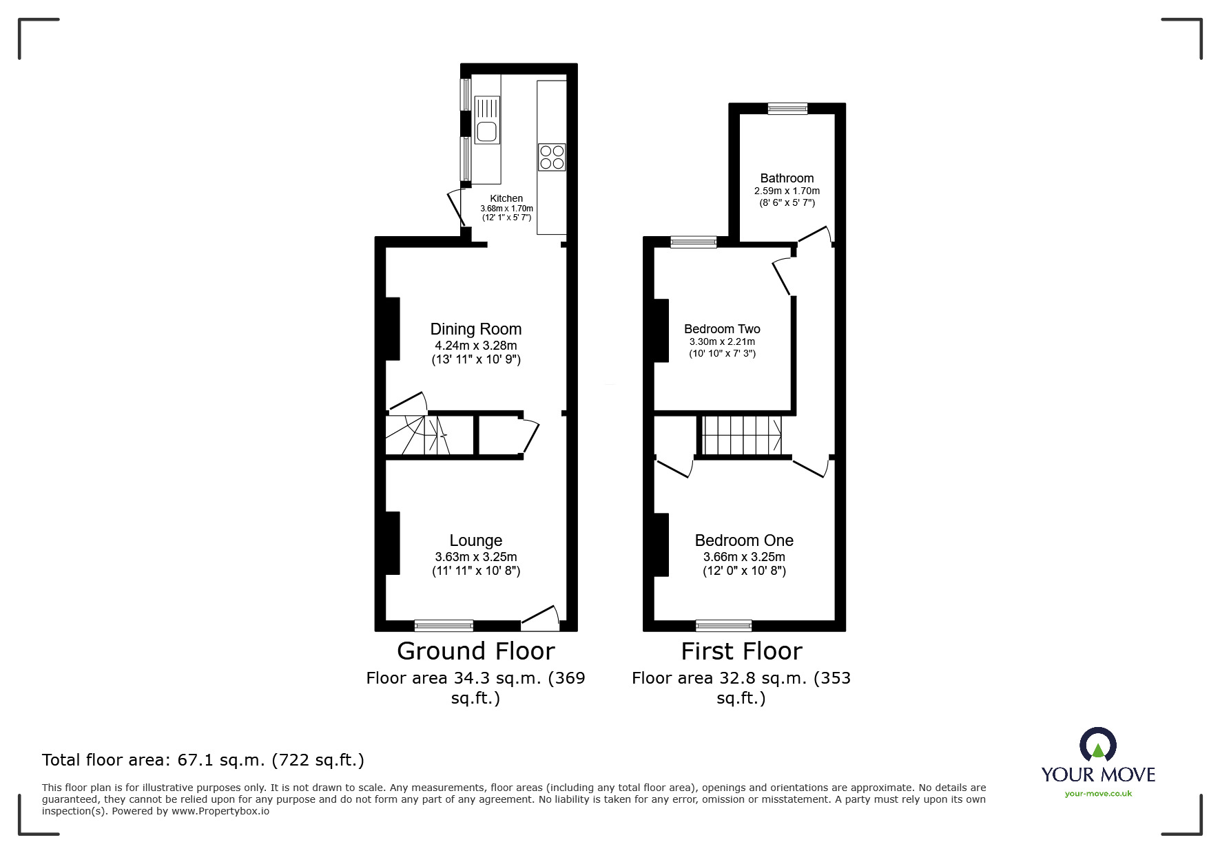 Floorplan of 2 bedroom Mid Terrace House for sale, Orchard Street, Ibstock, Leicestershire, LE67