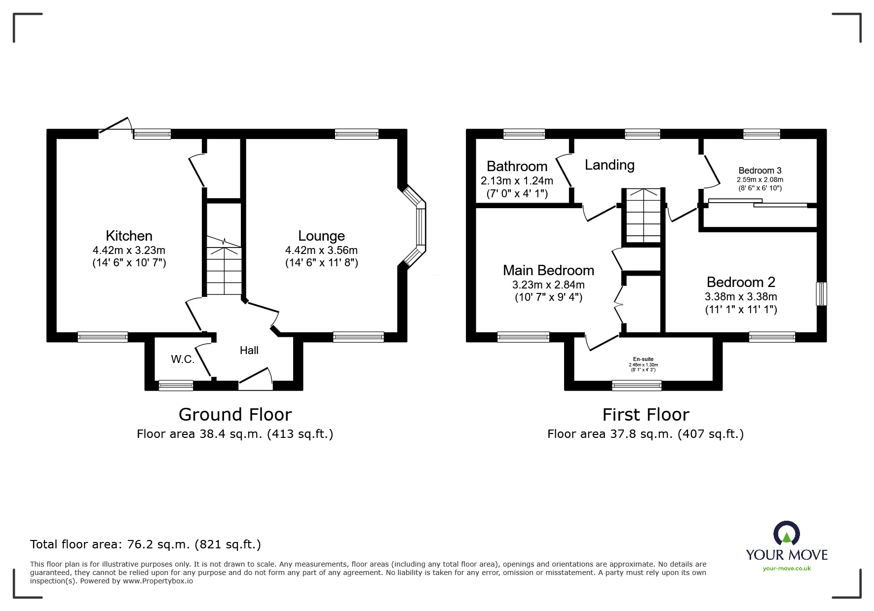 Floorplan of 3 bedroom Detached House for sale, Station Road, Bagworth, Leicestershire, LE67