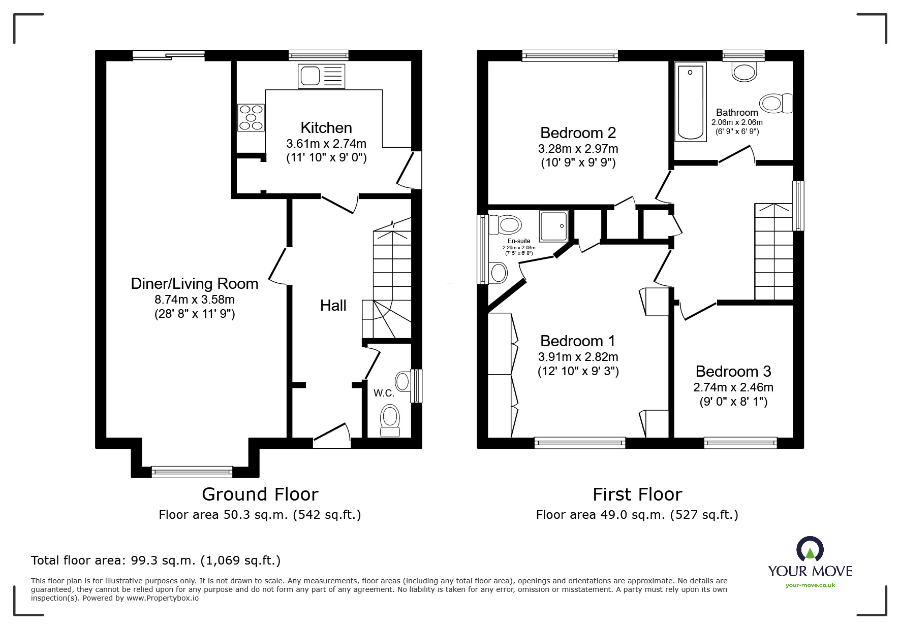 Floorplan of 3 bedroom Detached House for sale, Sherwood Close, Ellistown, Leicestershire, LE67