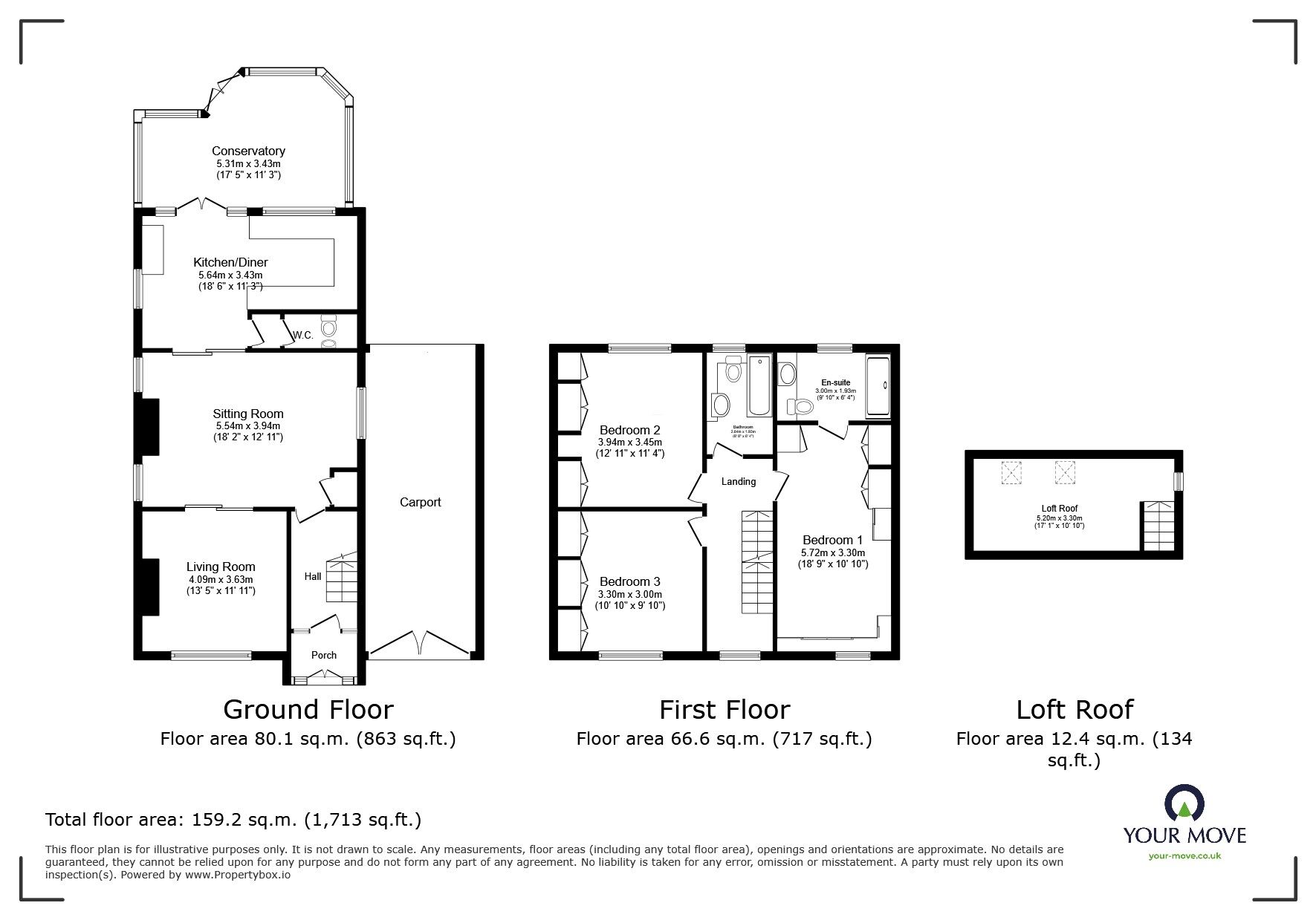 Floorplan of 3 bedroom Detached House for sale, Forest Road, Coalville, Leicestershire, LE67