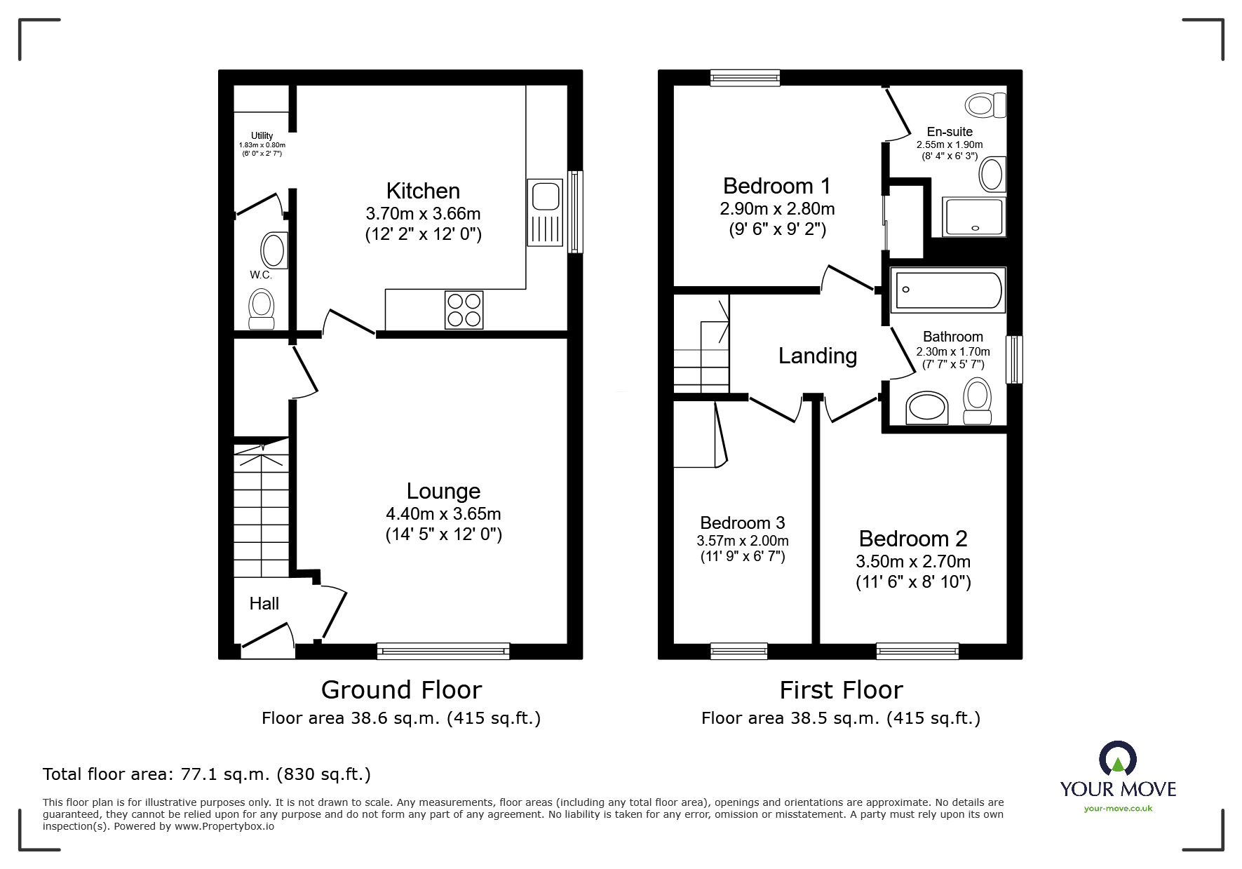 Floorplan of 3 bedroom Semi Detached House for sale, John Digby Road, Hugglescote, Leicestershire, LE67