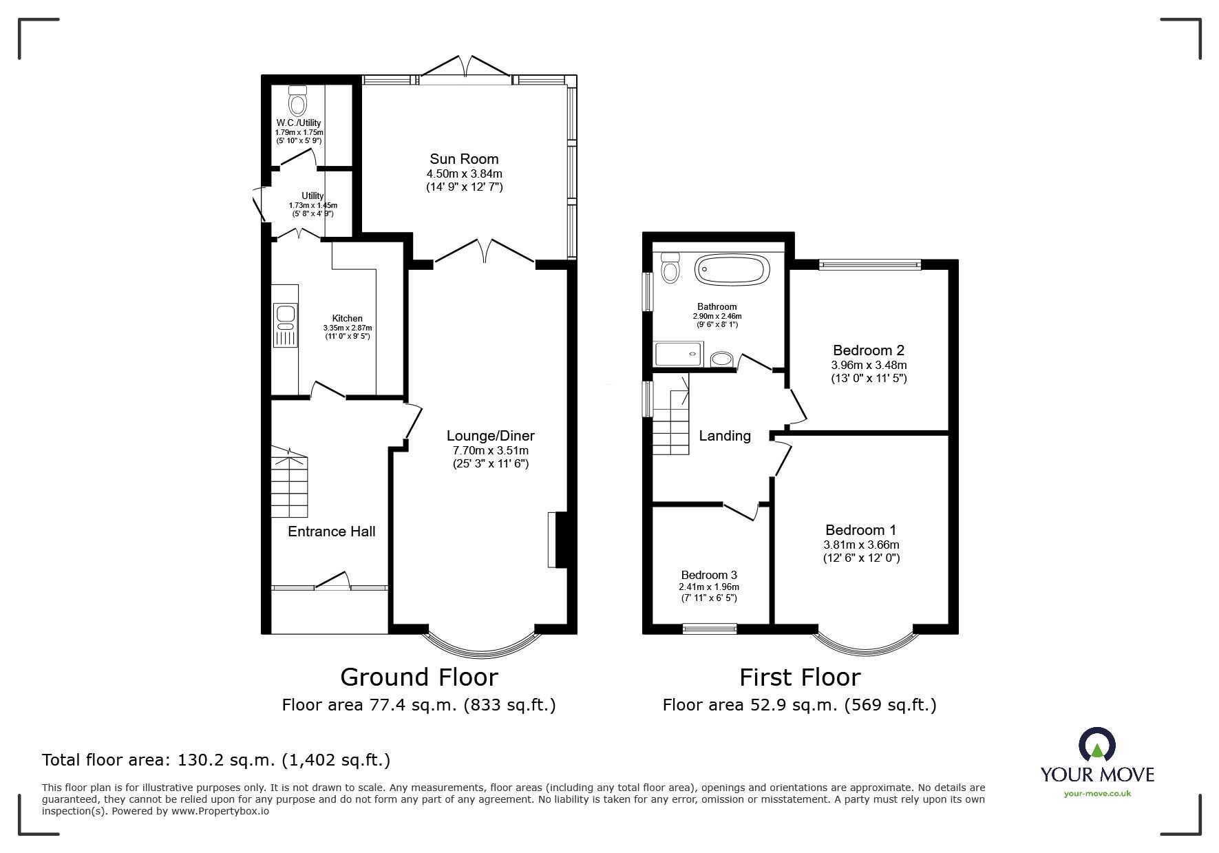 Floorplan of 3 bedroom Detached House for sale, Ibstock Road, Ellistown, Leicestershire, LE67