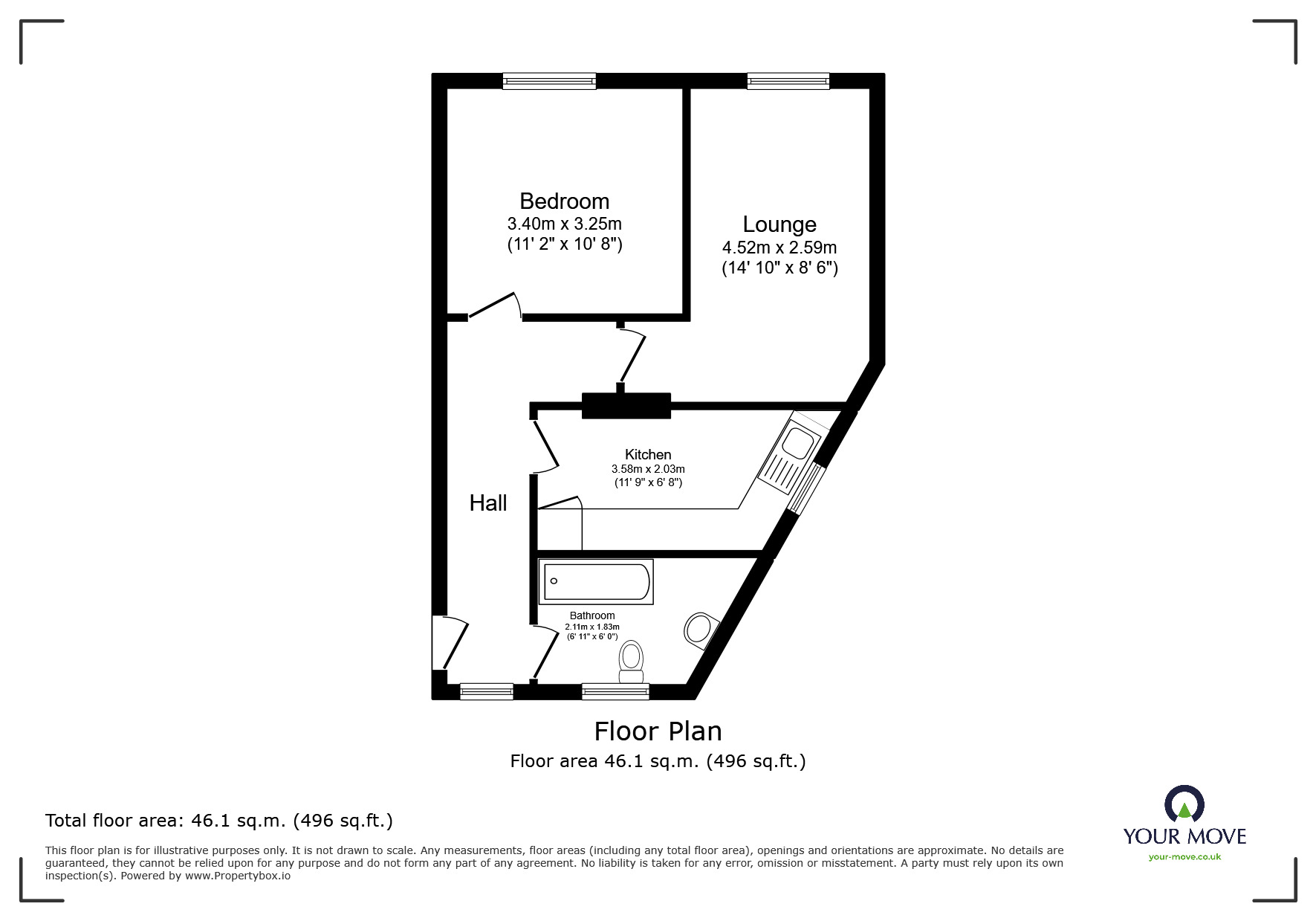 Floorplan of 1 bedroom  Flat for sale, Owen Street, Coalville, Leicestershire, LE67