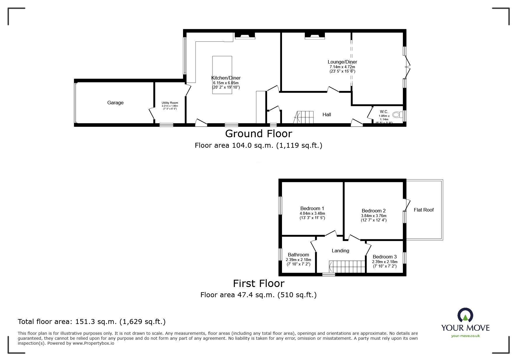 Floorplan of 3 bedroom Semi Detached House for sale, Melbourne Road, Ibstock, Leicestershire, LE67