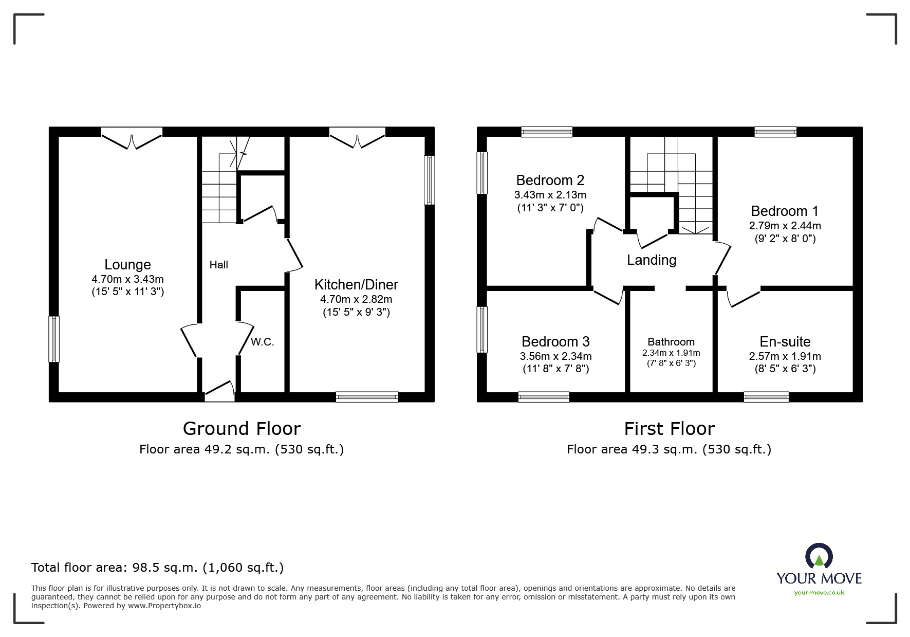Floorplan of 3 bedroom Detached House to rent, De Herle Lane, Hugglescote, Leicestershire, LE67