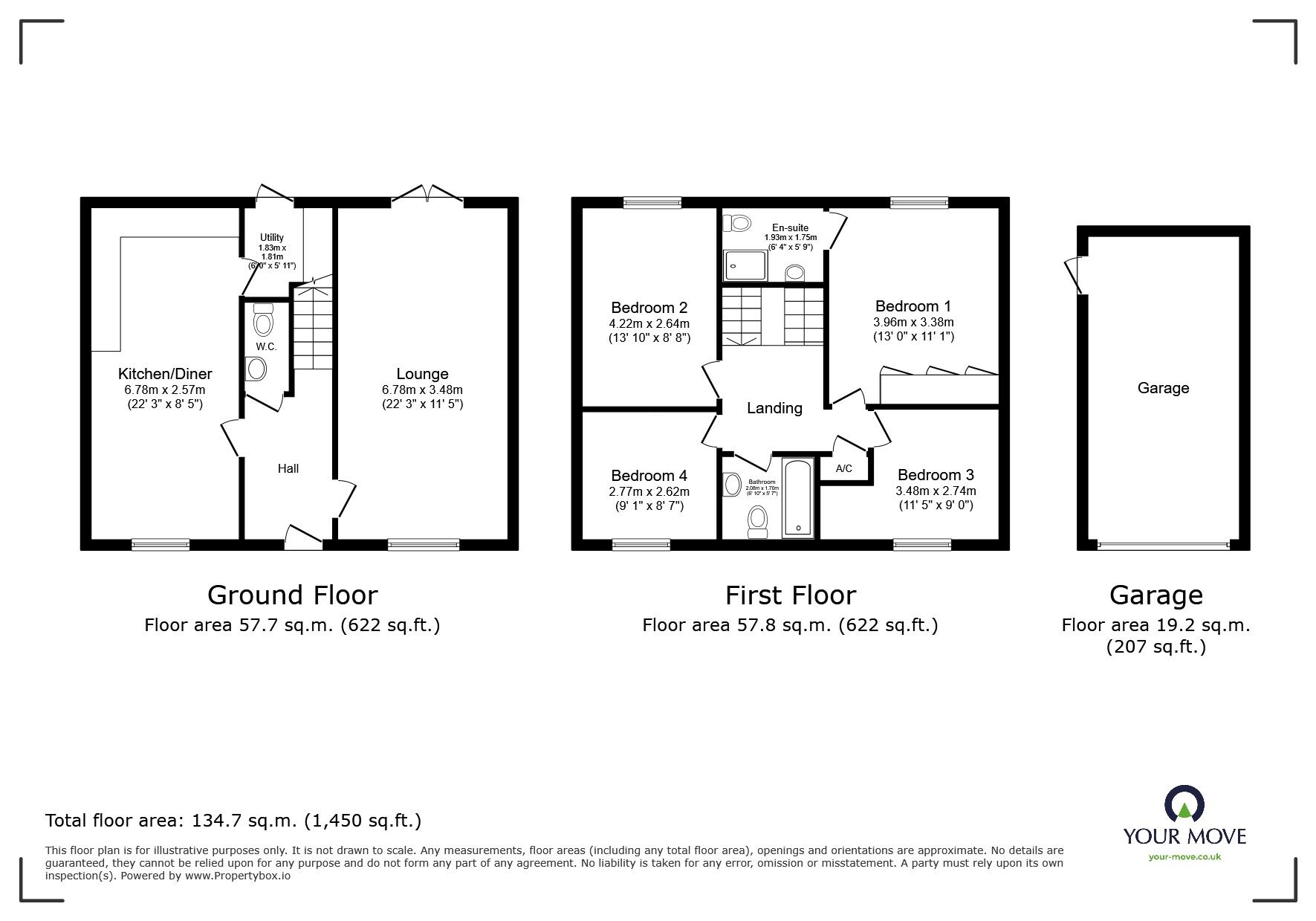 Floorplan of 4 bedroom Detached House for sale, Farley Crescent, Ibstock, Leicestershire, LE67