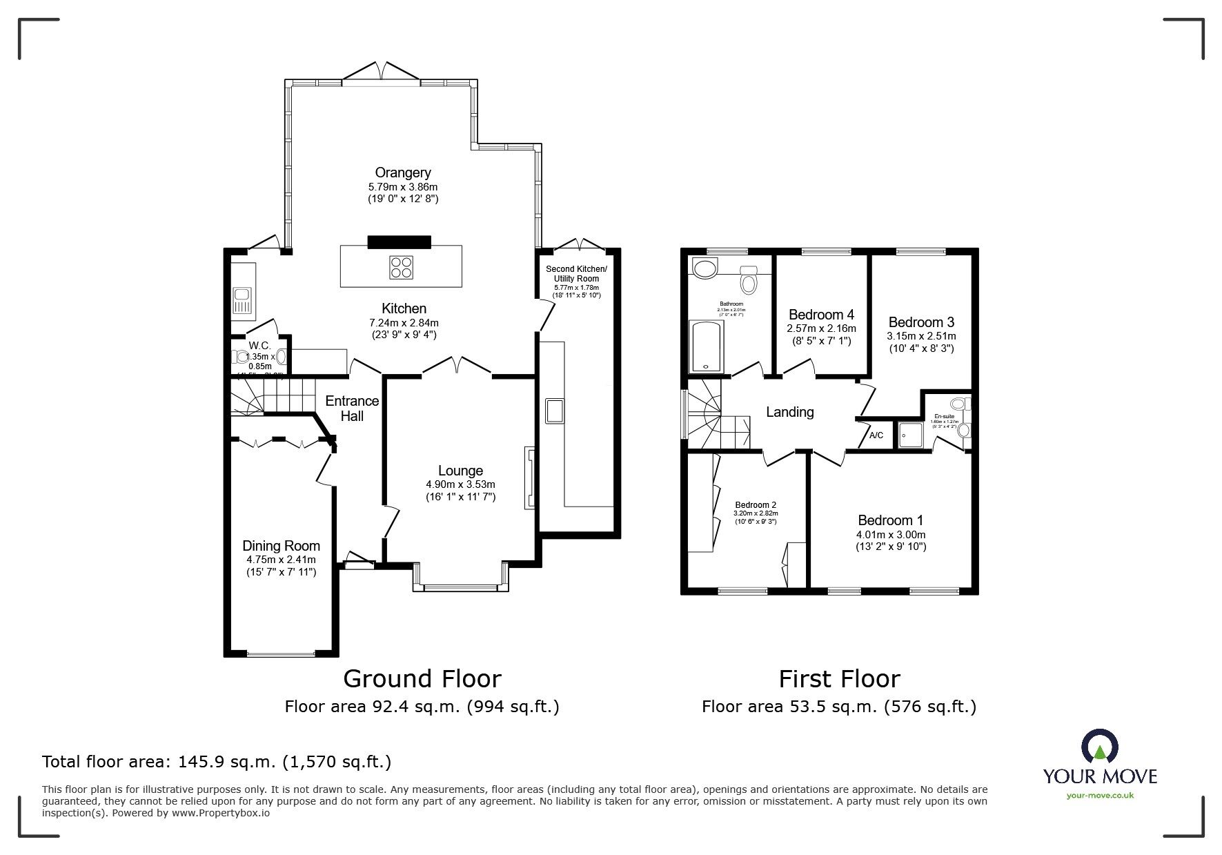 Floorplan of 4 bedroom Detached House for sale, Pickering Drive, Ellistown, Leicestershire, LE67