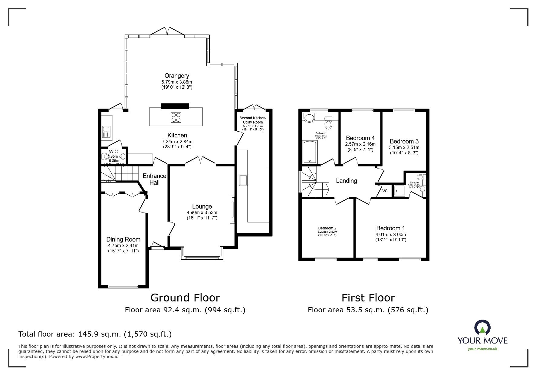 Floorplan of 4 bedroom Detached House for sale, Pickering Drive, Ellistown, Leicestershire, LE67