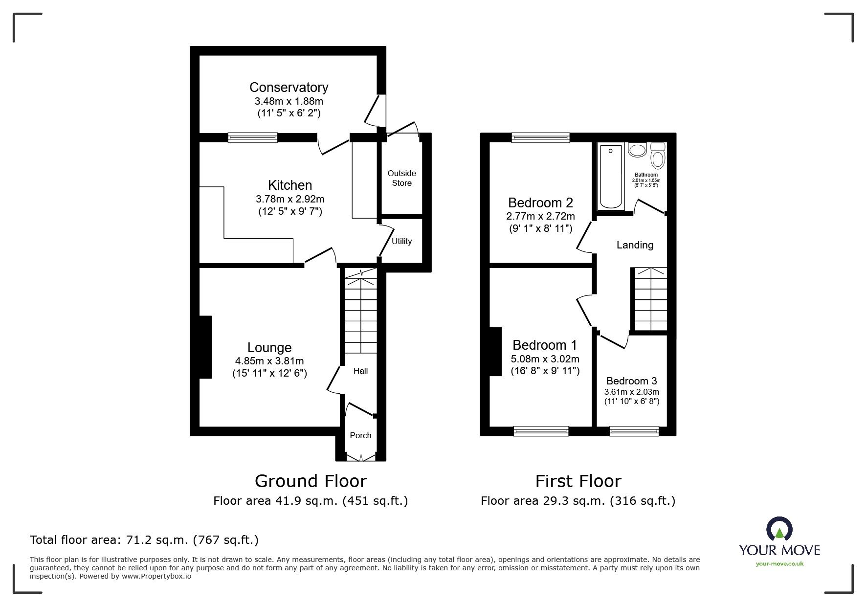 Floorplan of 3 bedroom Semi Detached House for sale, Peterfield Road, Whitwick, Leicestershire, LE67