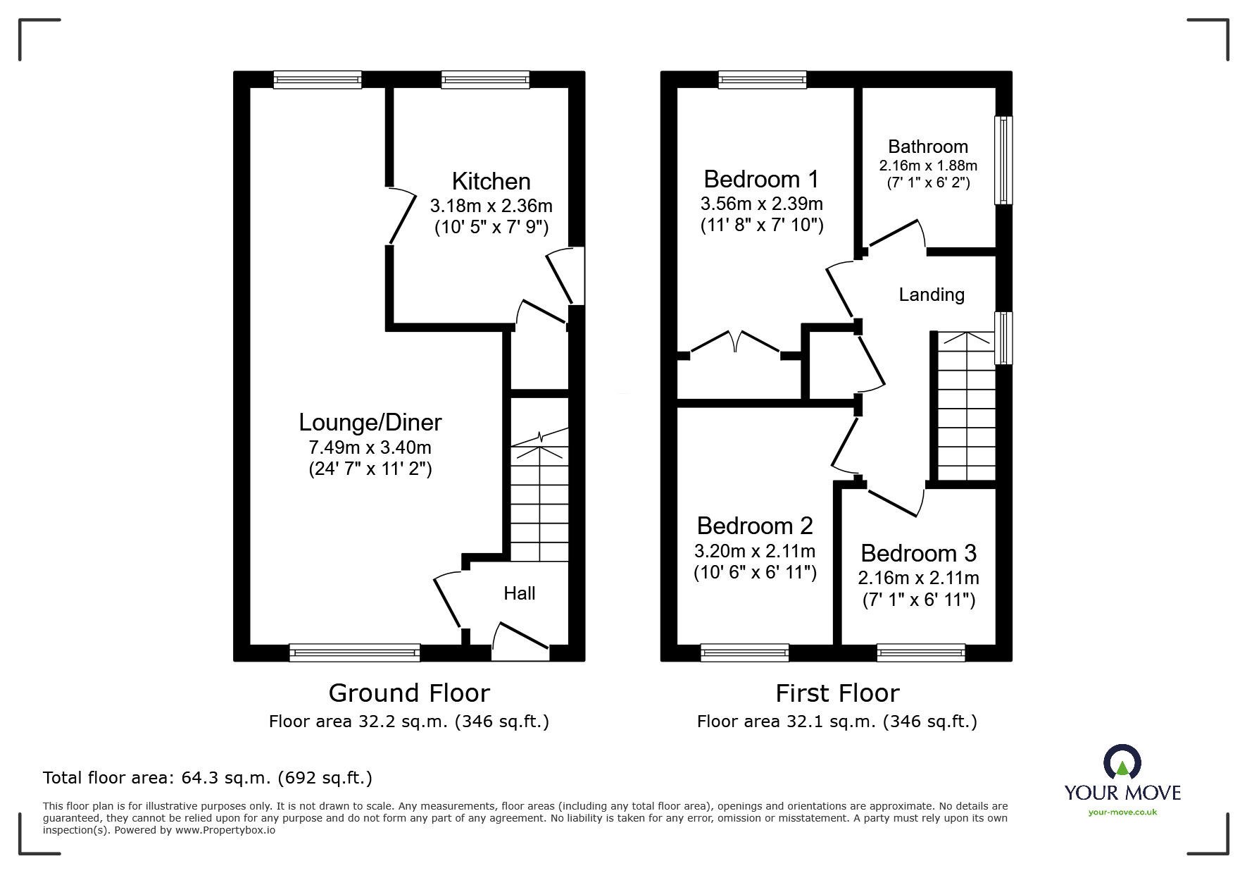 Floorplan of 3 bedroom Semi Detached House for sale, The Hastings, Ibstock, Leicestershire, LE67